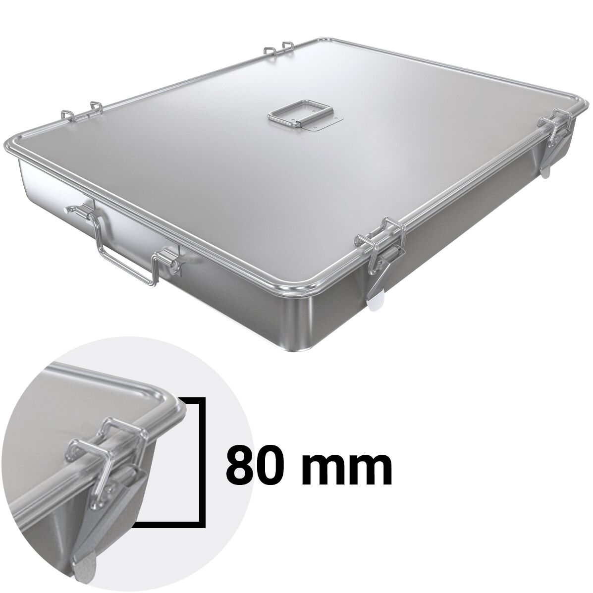 Marmite - Acier inoxydable - 28L - avec couvercle - 536x734x95mm