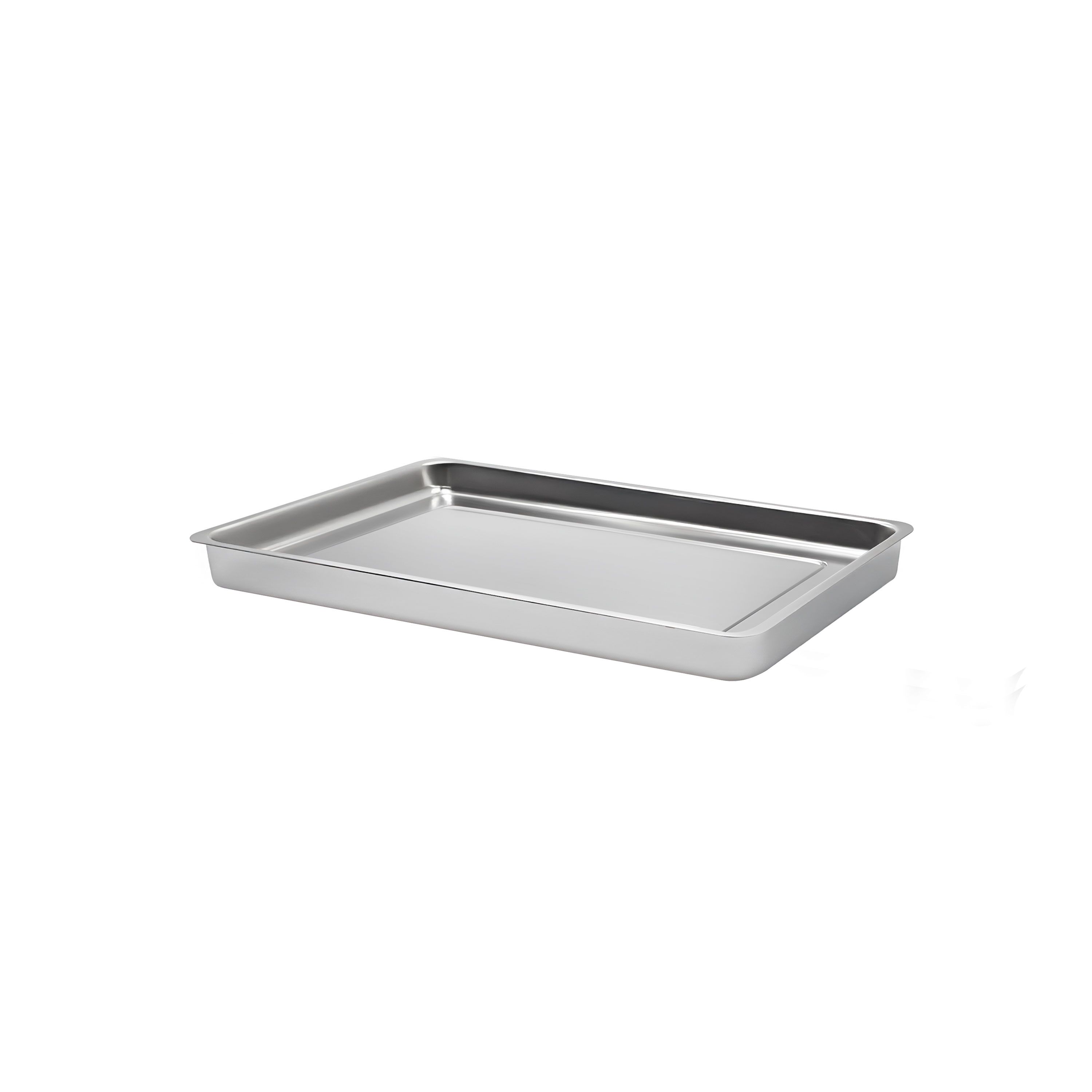 Plateau de service avec rebord - Acier inoxydable - avec rebord - rectangulaire - 393x268x70mm - Hauteur : 70mm