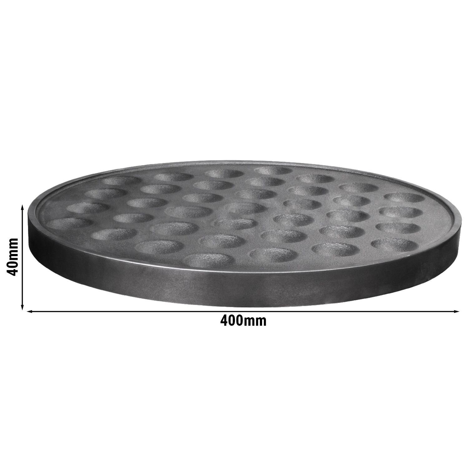 Mini Crepe Plate - 400x400x40mm - Stainless Steel - for CGOM5 - Ø400mm - 37 Mini Crepes