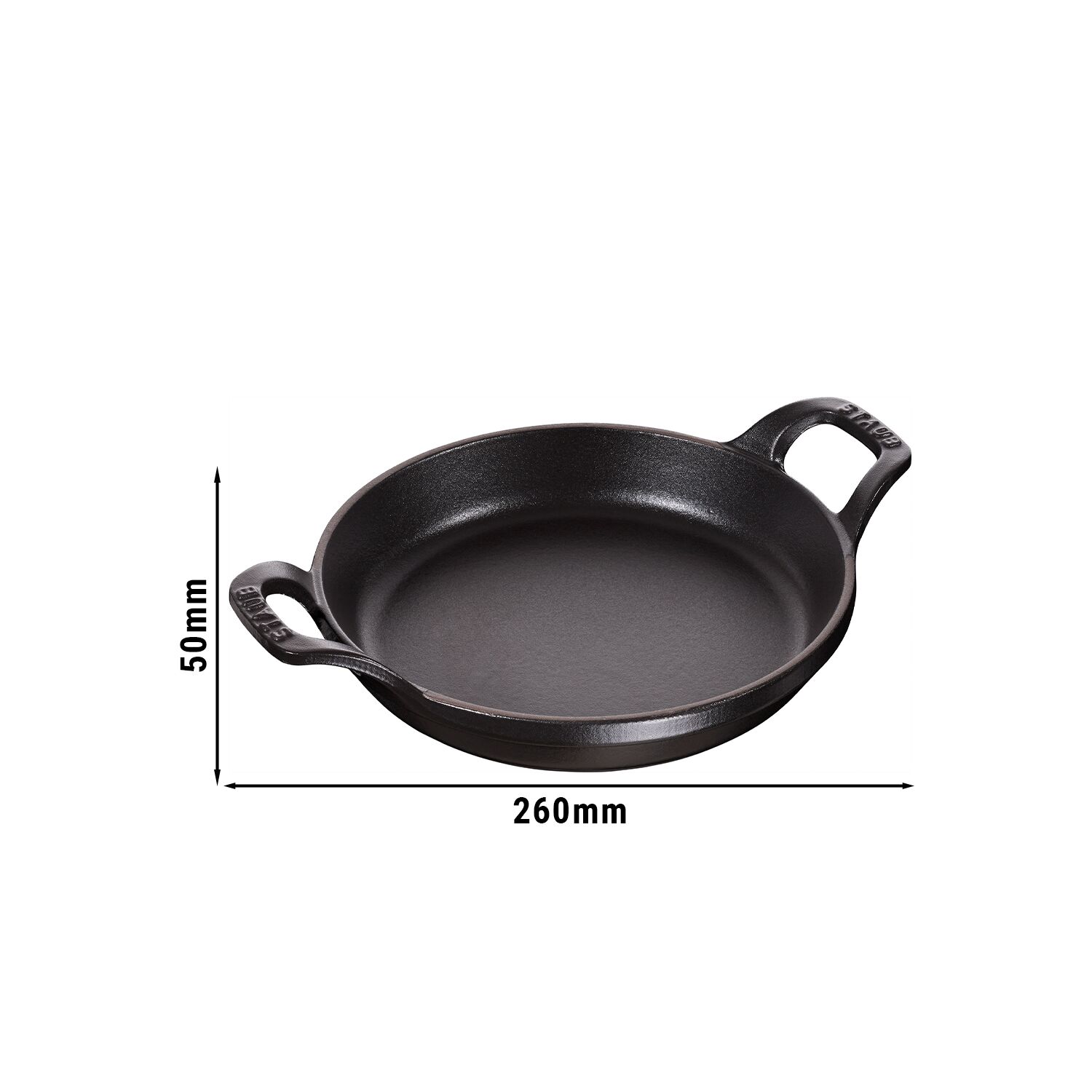 STAUB | Round Cast Iron Baking Dish – Ø 20 cm - Black - Stackable, Grill/Oven