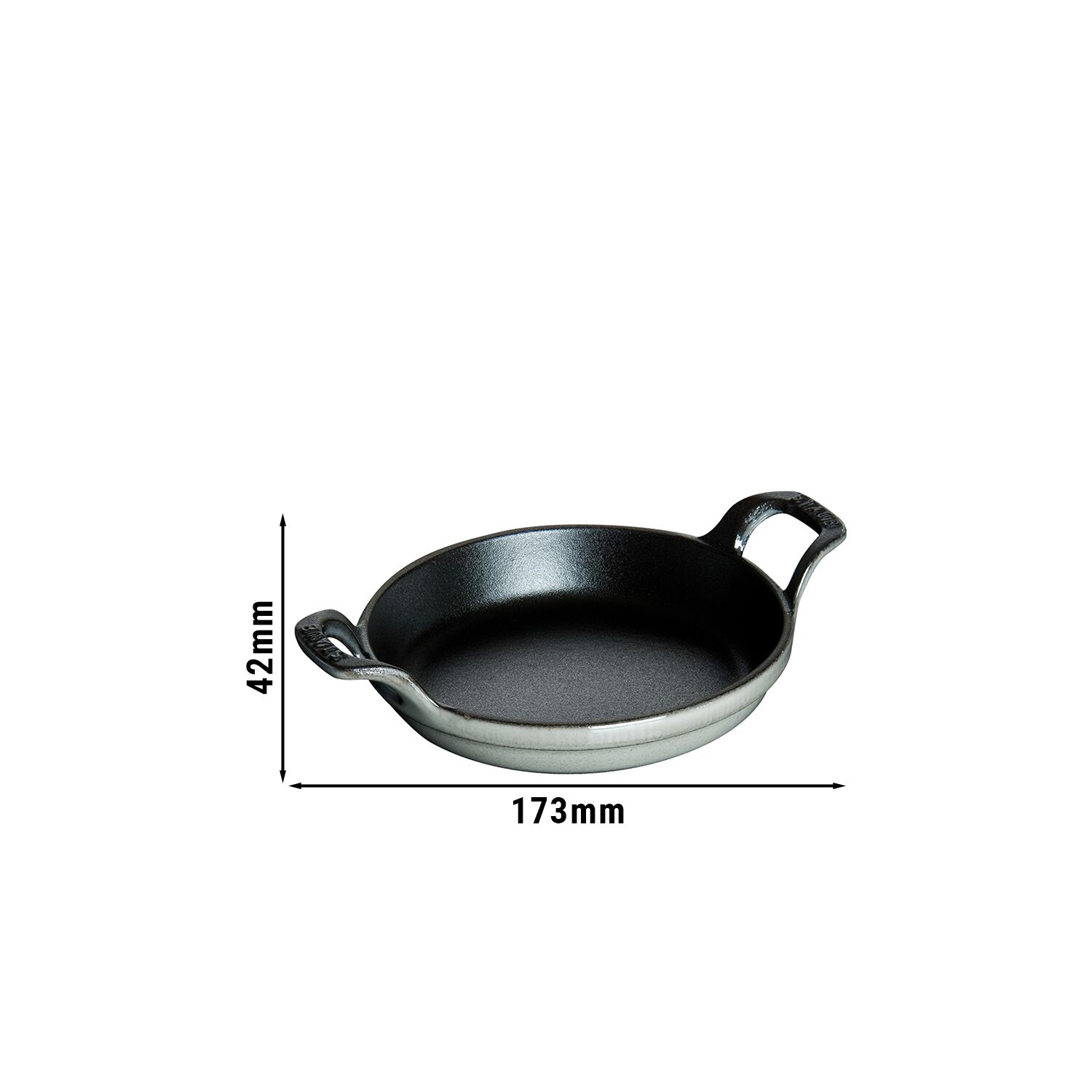 STAUB | Round Cast Iron Baking Dish – Ø 12 cm - Graphite Grey - All Hobs + Oven/Grill