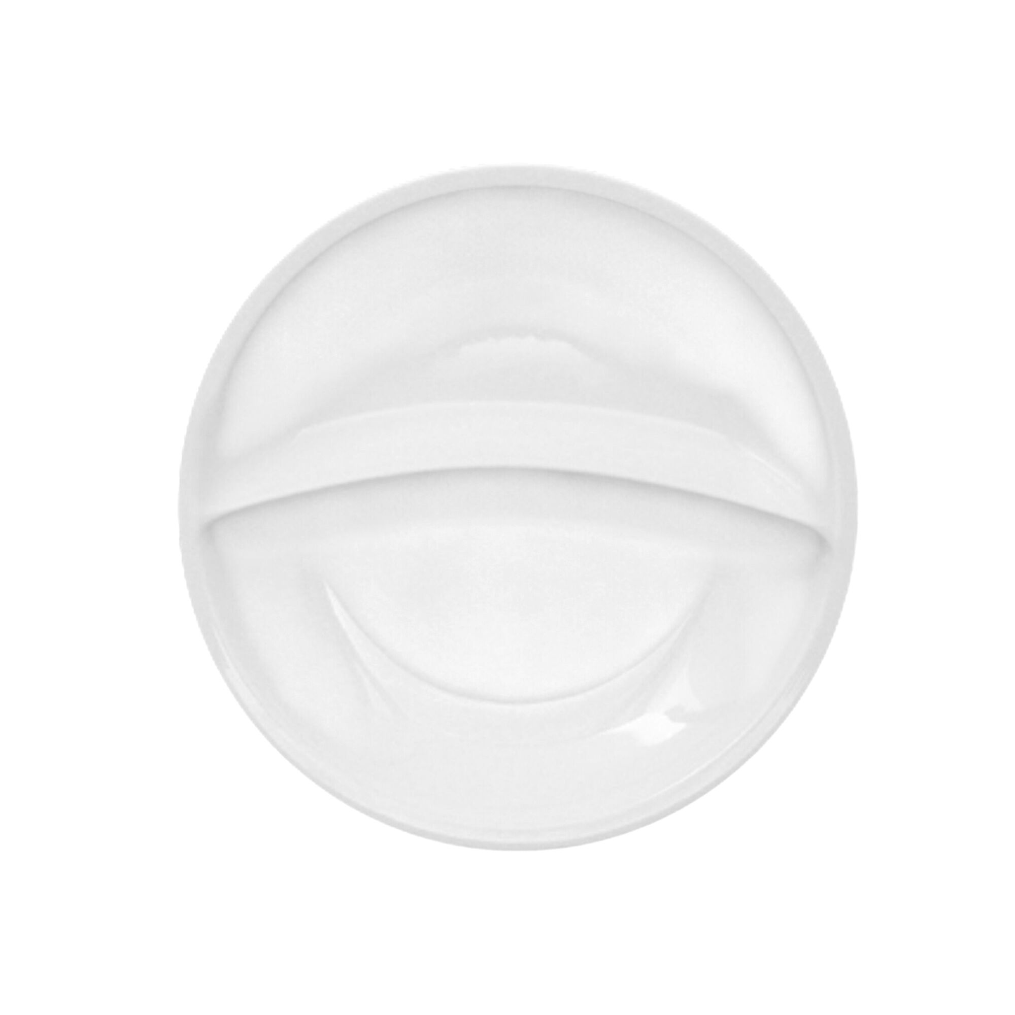 (12 pièces) THERMO FUTURE BOX | Assiette en Porcelaine - Ronde - 2 Compartiments - Blanc