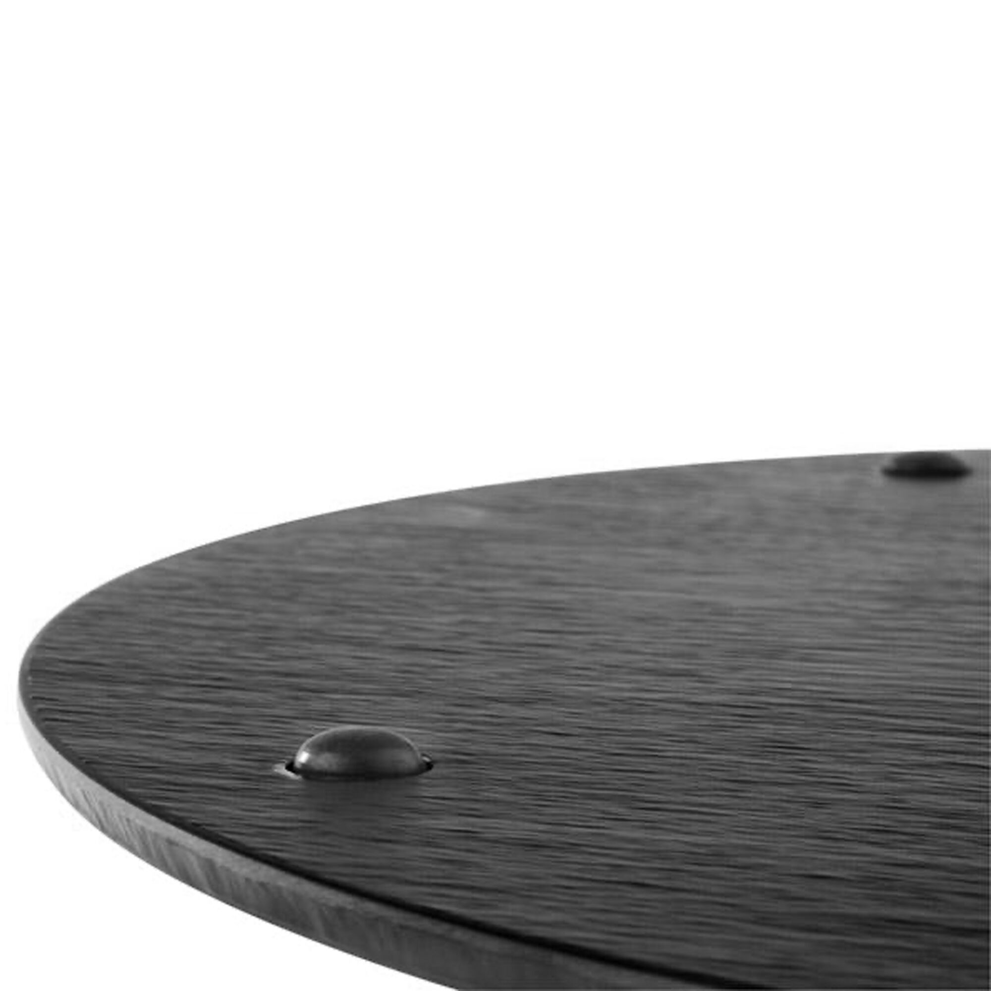 (6 pcs) Plateau de présentation - SLATE - Mélamine - Ø400mm - Hauteur:10mm - Noir - avec patins antidérapants - empilable - compatible lave-vaisselle