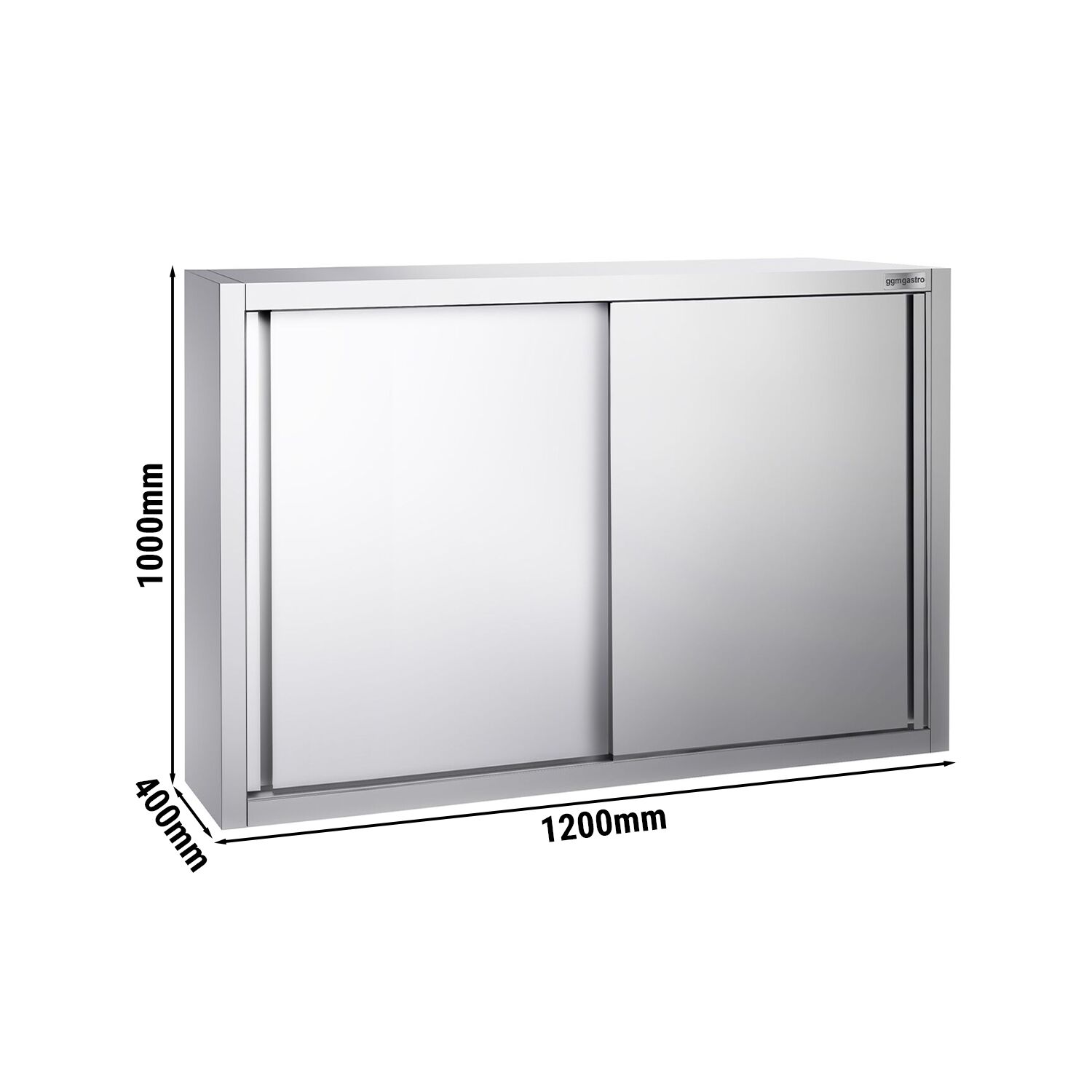 Armoire murale en acier inoxydable PREMIUM - 1200x400mm - avec portes coulissantes - 1000mm de haut