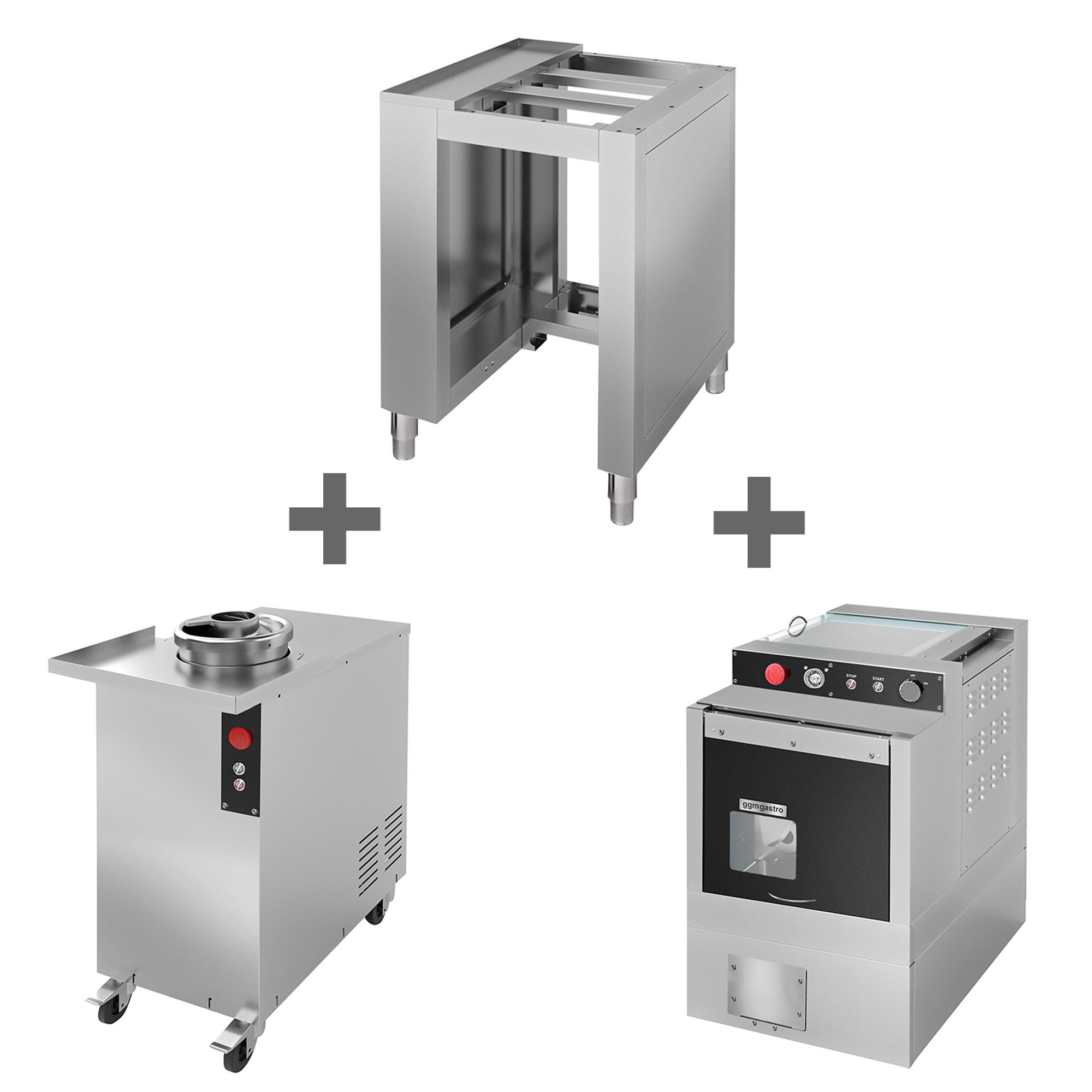Diviseuse portionneuse manuelle - incl. Bouleuse de pâte & Support - 0,83kW - Plage de poids : ~50-220g - Capacité : 44L - max. 1200 pâtons/h