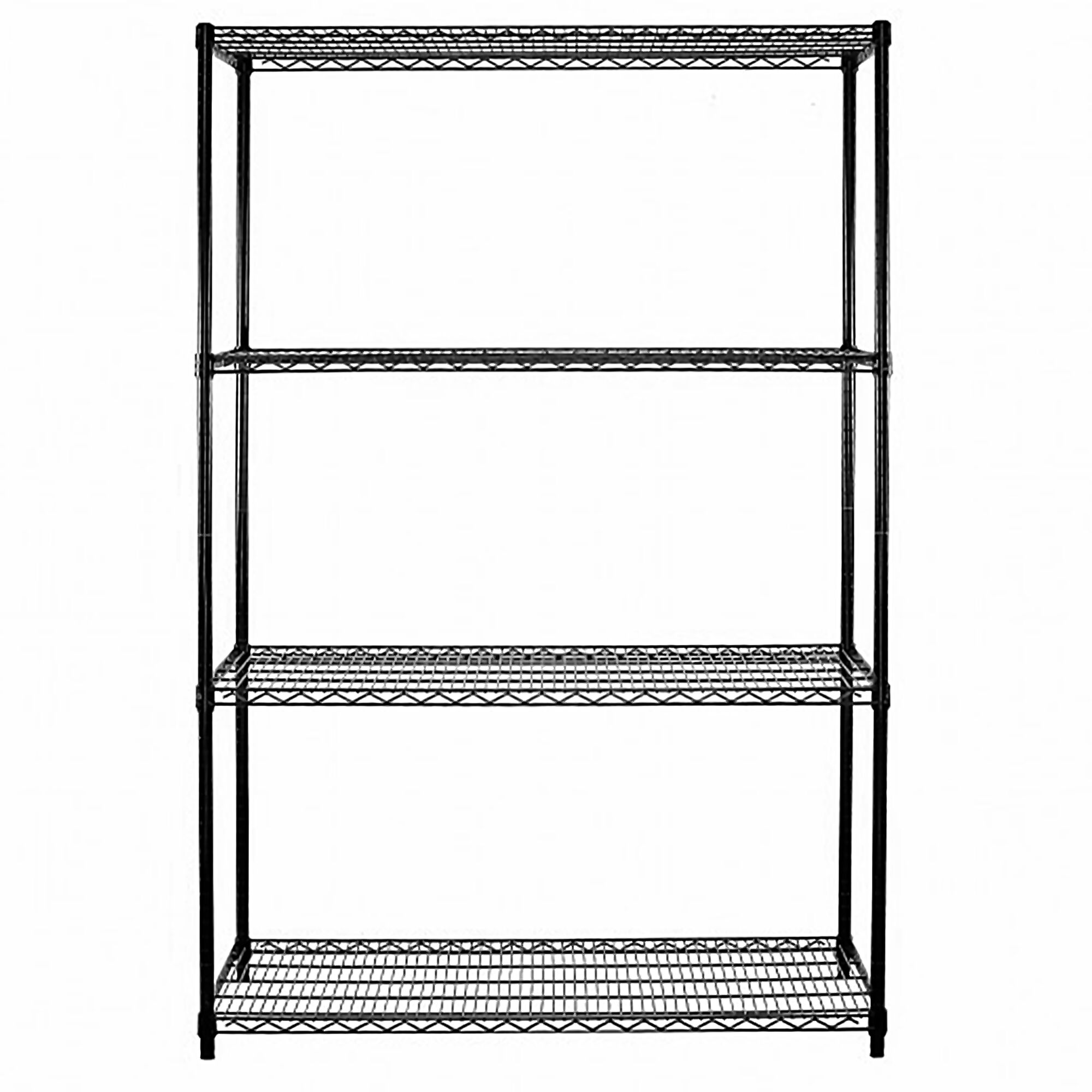 Étagère en acier - 900 x 450 mm - 4 étagères - Noir