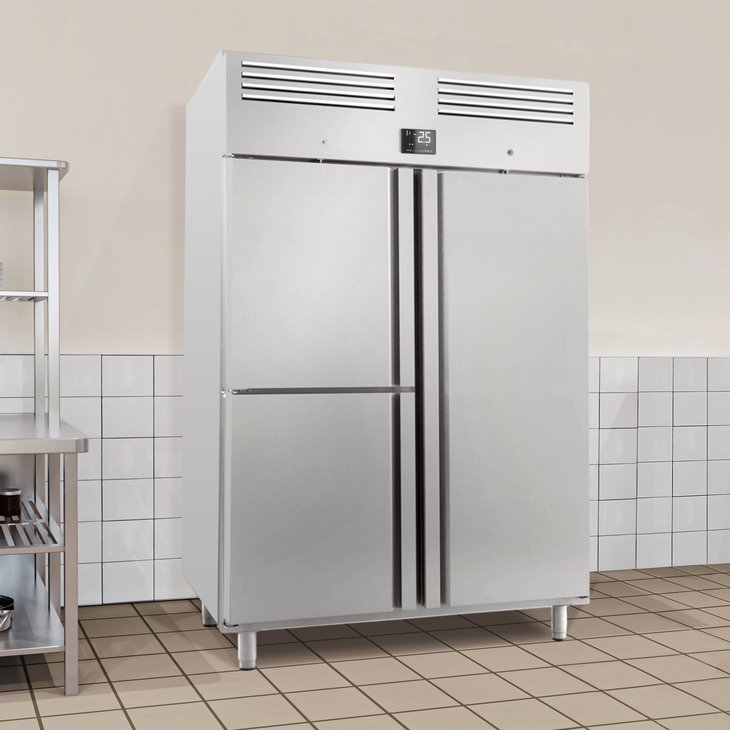 Armoire réfrigérée positive Inox AISI 304 PREMIUM PLUS - GN 2/1 - 1240 L - avec 3 portes