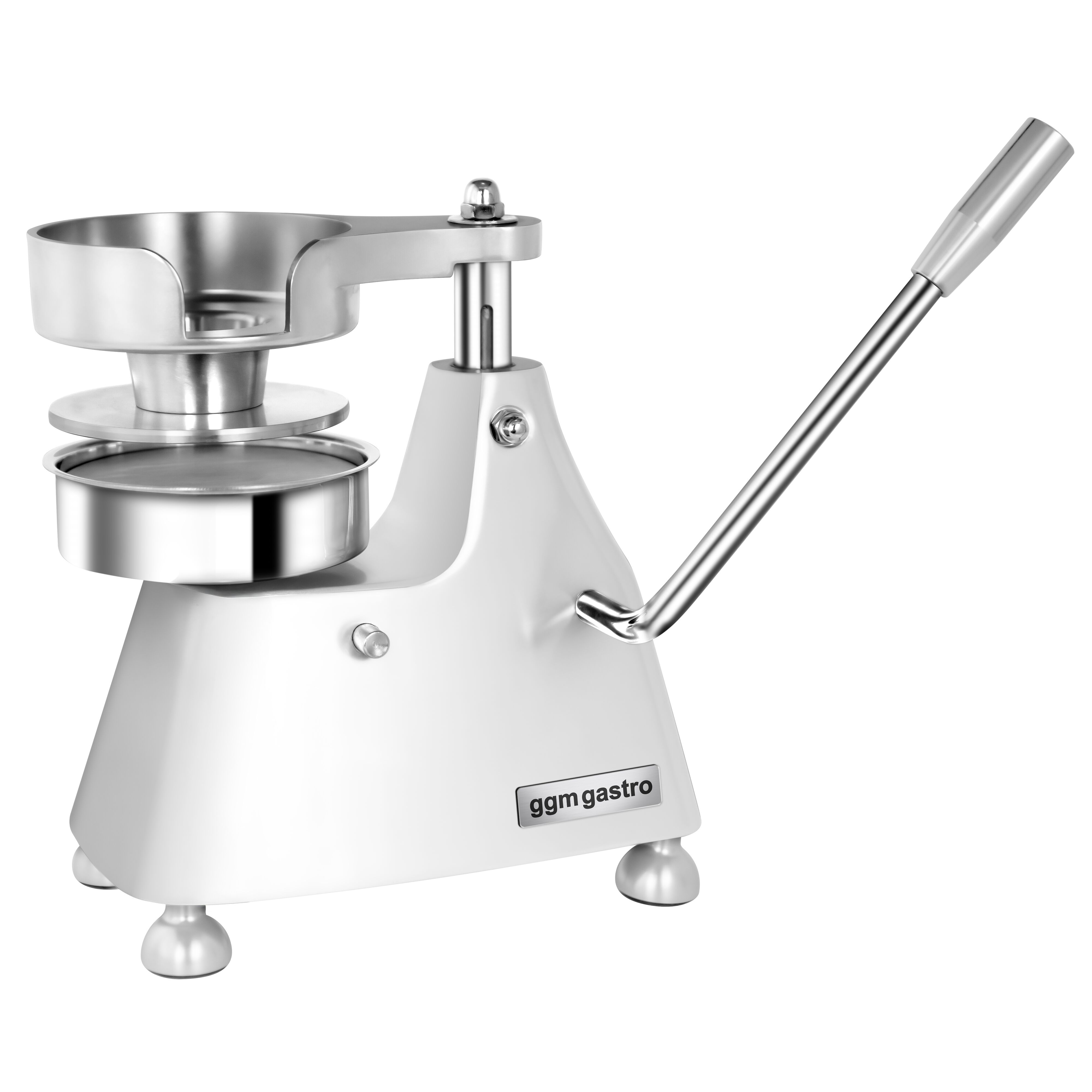 Machine à hamburgers manuelle pour 3 tailles - Ø 100 - Ø 130 - Ø 150 - Argent