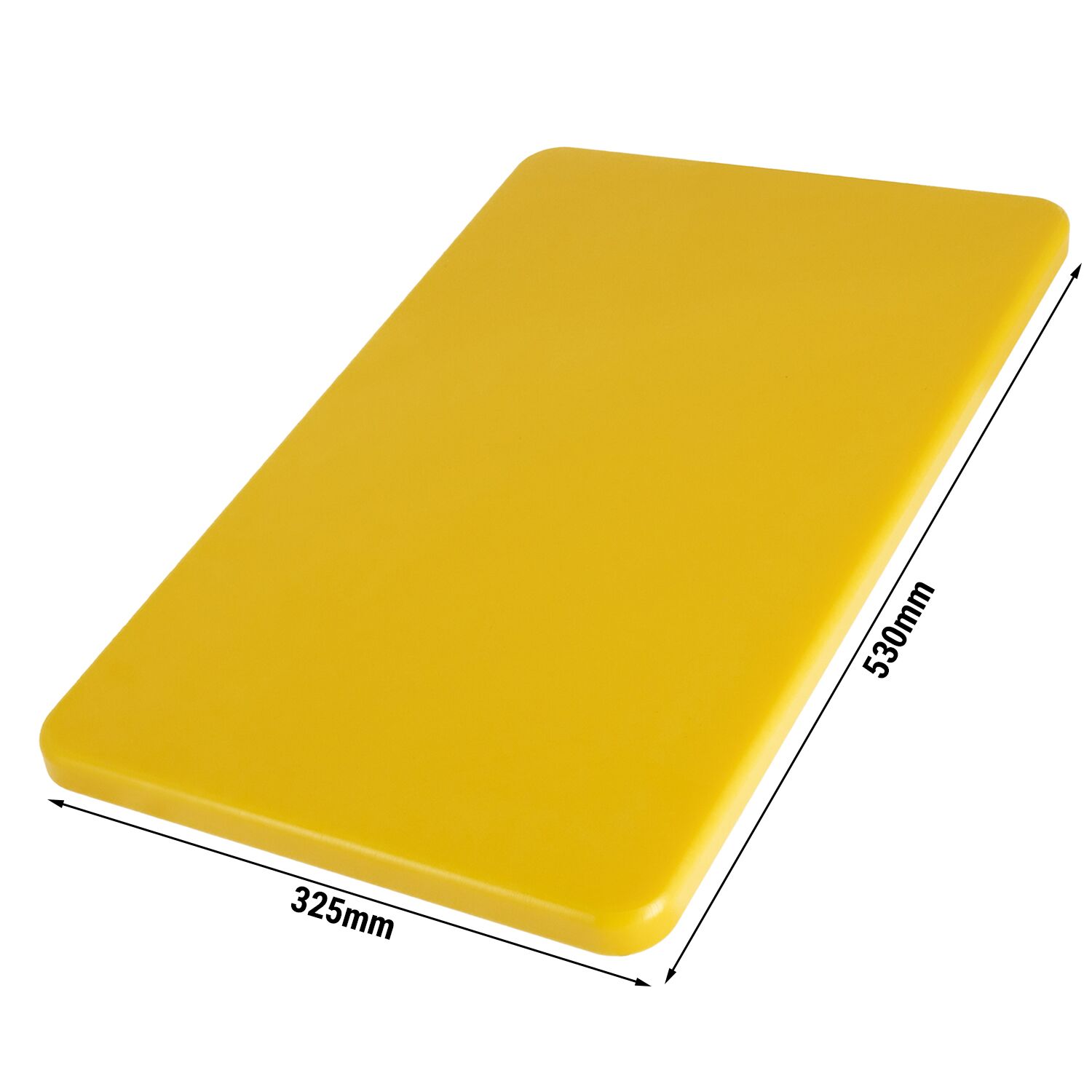 Chopping Board - 325x530mm - Thickness: 20mm - HACCP-Compliant - HDPE (PE500) - Yellow