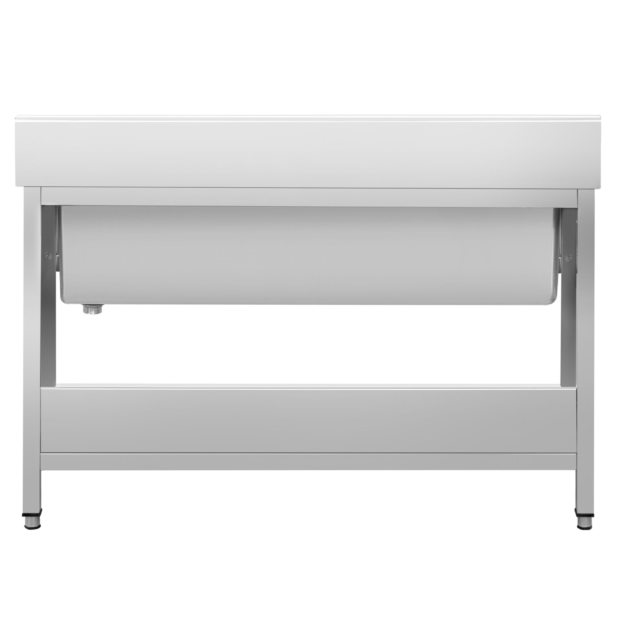 Plonge à marmites en inox PREMIUM - 1600x600mm - avec étagère basse & 1 bac
