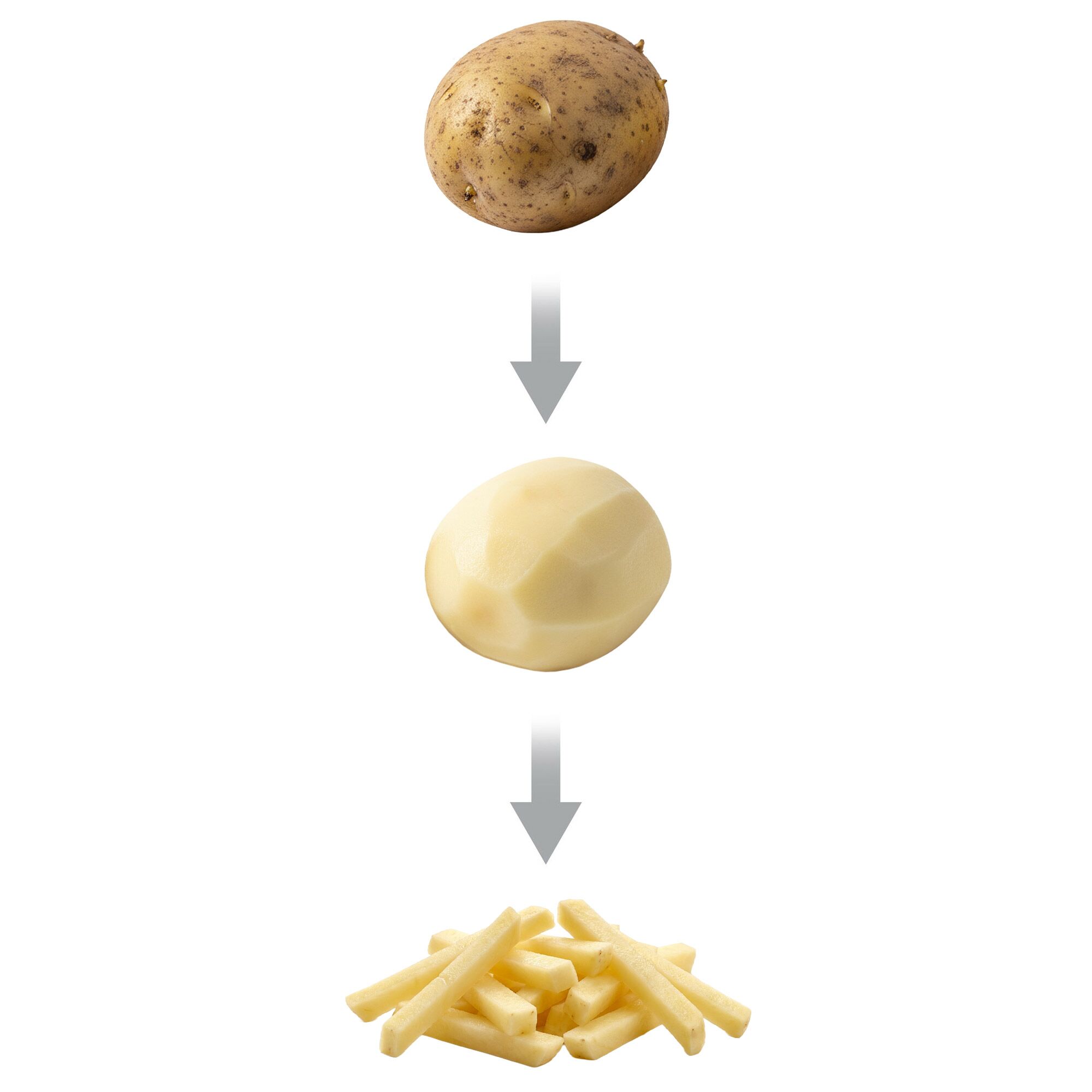Éplucheuse à pommes de terre professionnelle - 600kg/h - 1,5kW - 400V - avec filtre - incl. coupe-frites