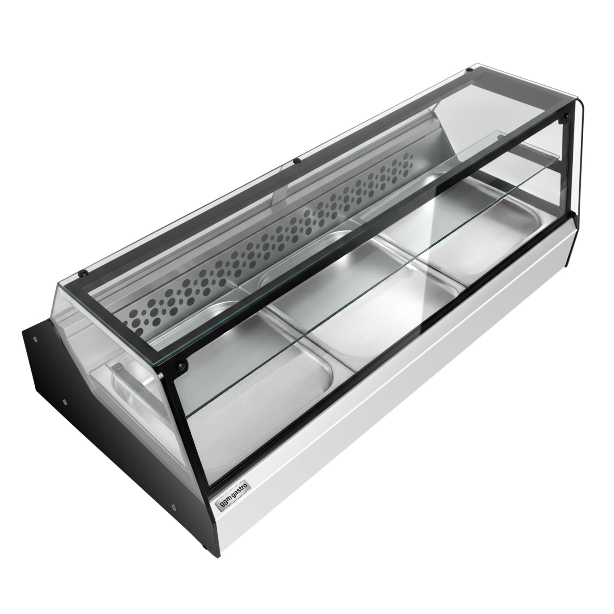 Vitrine réfrigérée de table - 870mm - portes coulissantes vitrées avant - pour poissons et viandes - pour 3x GN 1/1
