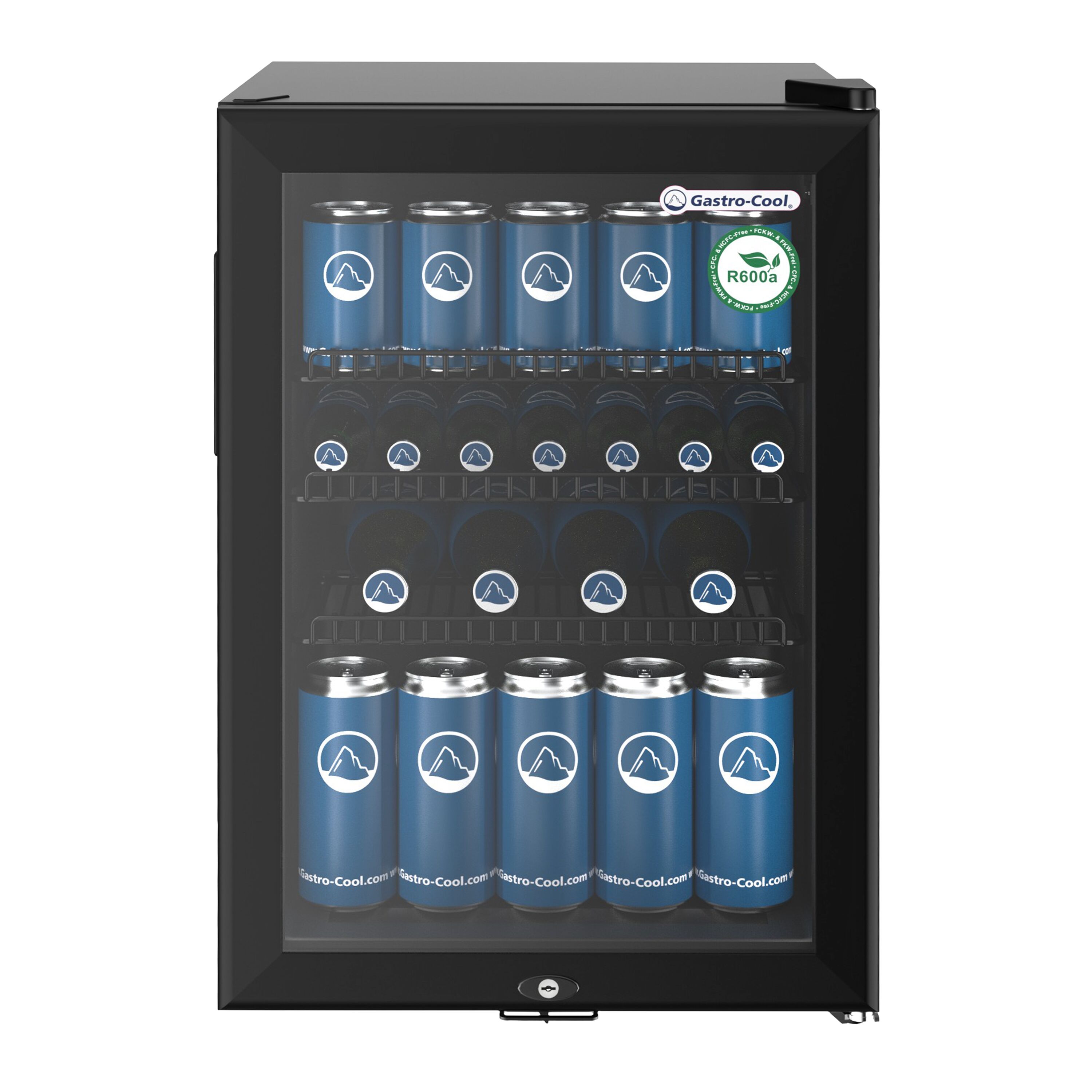 GASTRO-COOL | Minibar réfrigéré - 430 mm - 62 litres - avec 1 porte vitrée - Noir