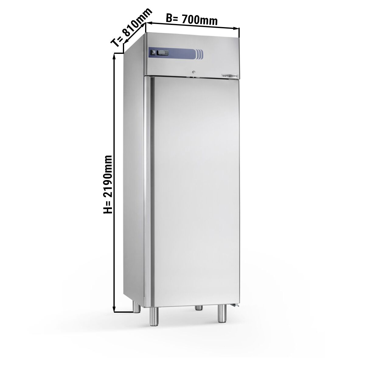 Pastakühlschrank Edelstahl Premium PLUS - EN 600x400- 585 Liter - mit 1 Tür