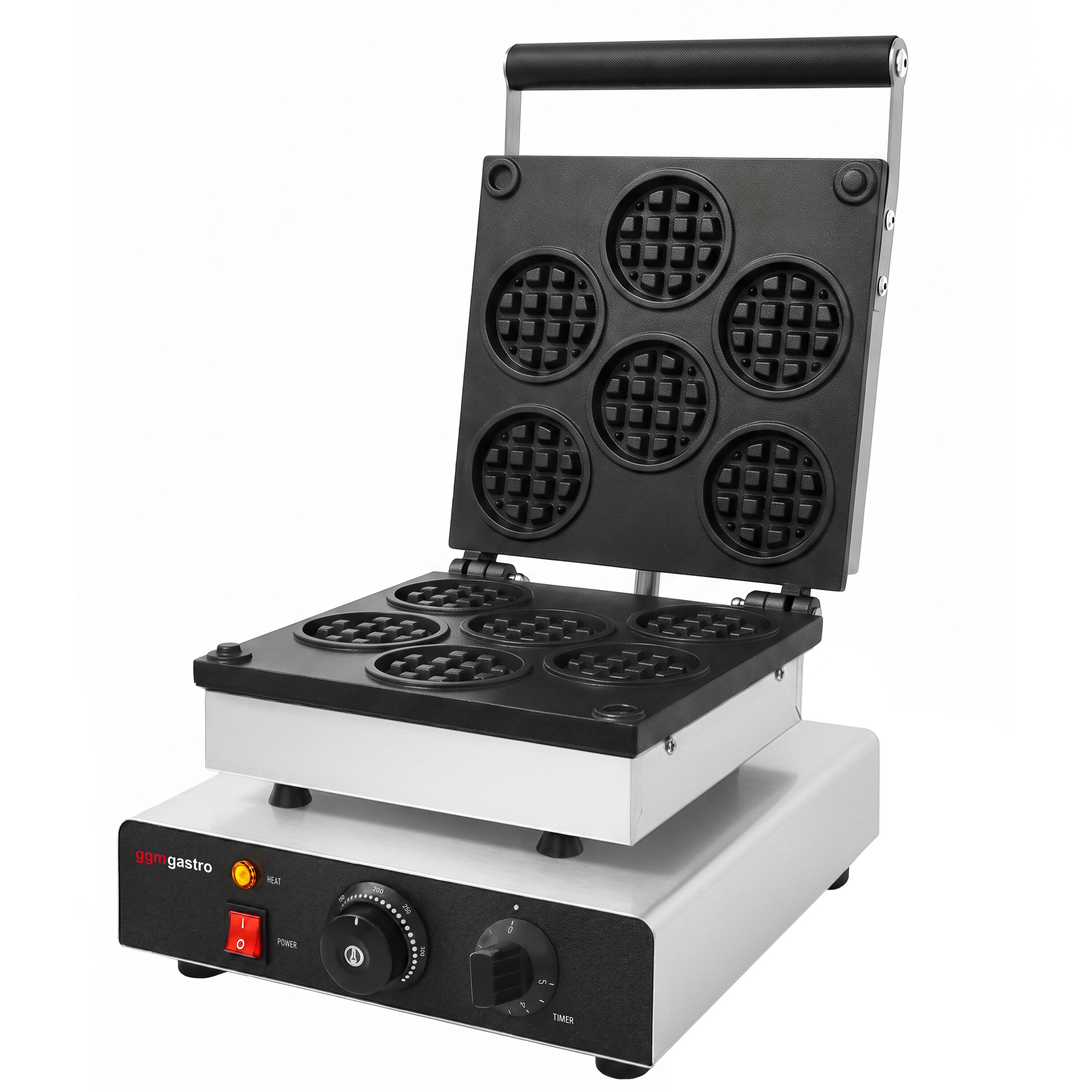 Waffle iron - Single - Manual - 1,75 kW - Shape: Waffle coins - Teflon-coated baking plates