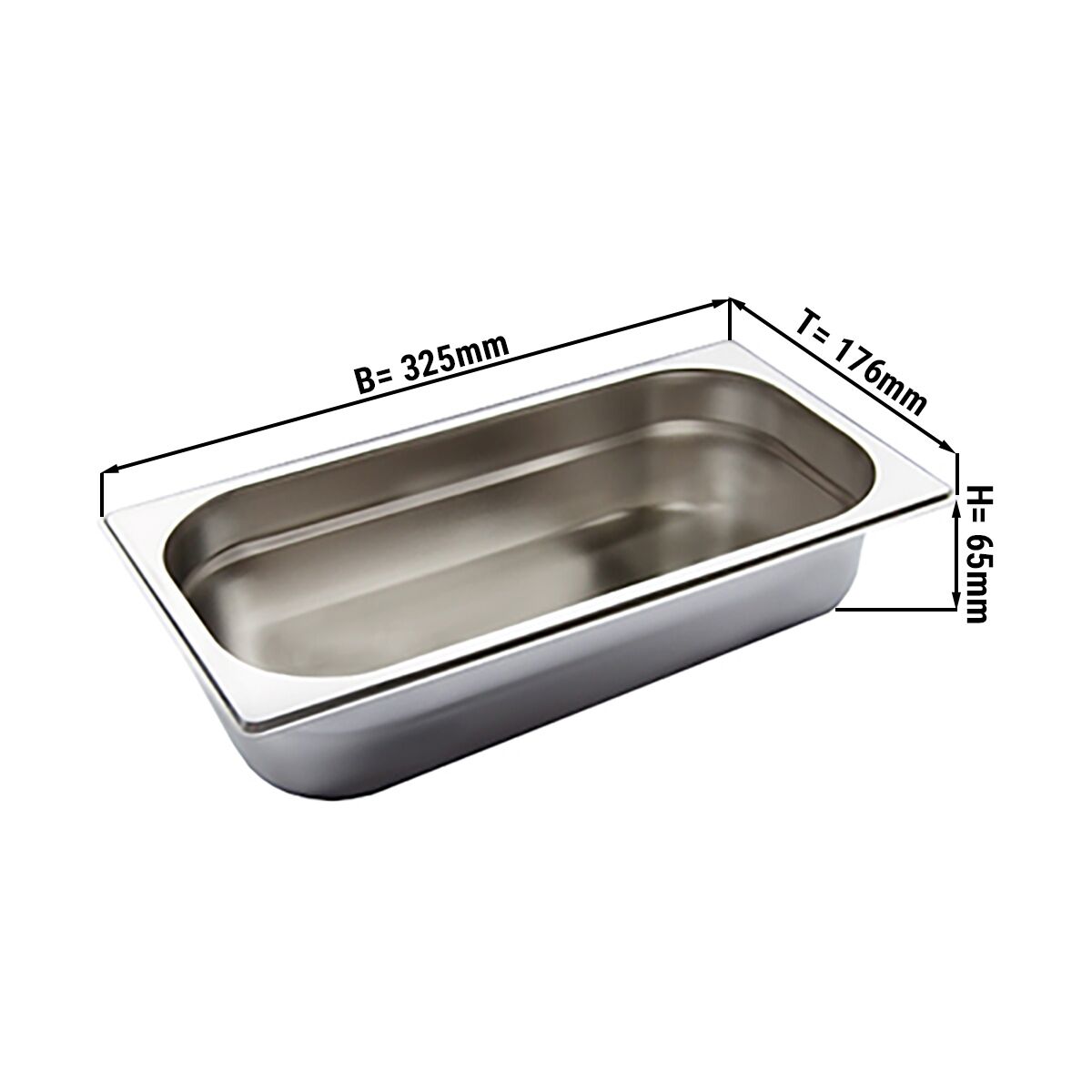 Inox Bac GN 1/3 - Profondeur:65mm