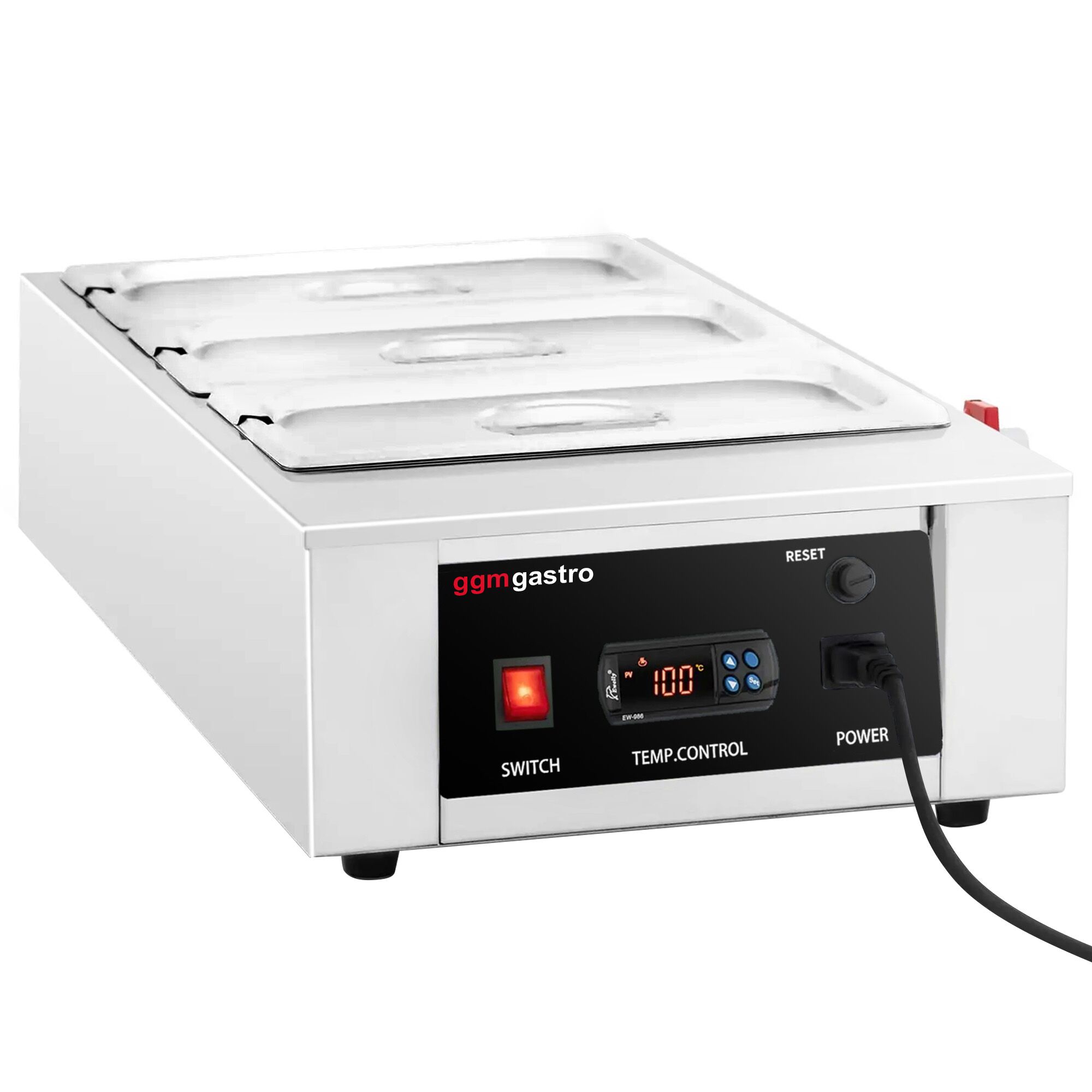 Fondoir à chocolat - 3x GN 1/3 - 1,5kW - incl. 3 couvercles et 3 bacs GN 1/3