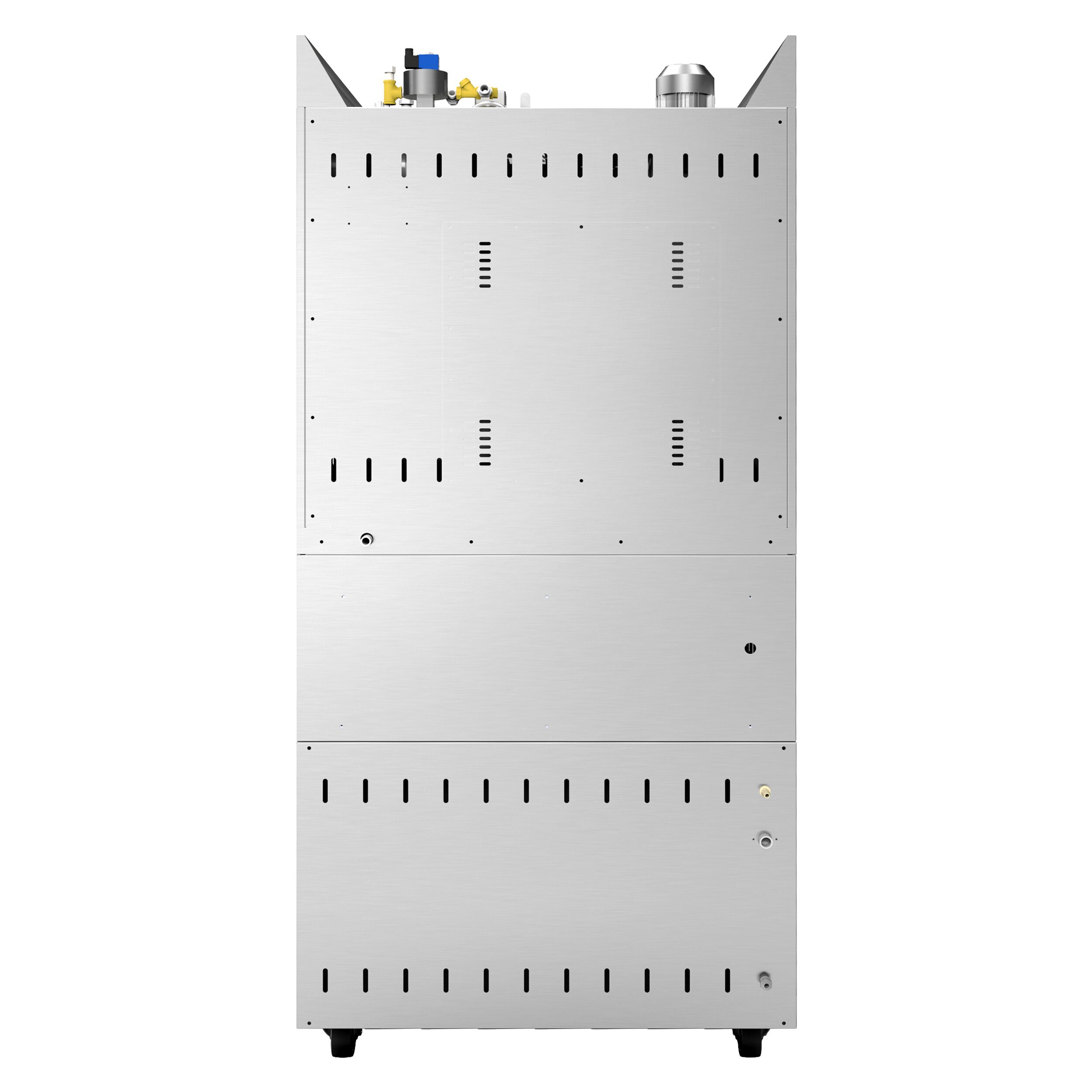 Four à chariot rotatif Électrique Four à convection avec injection d’eau - Écran tactile - 1 chambres de cuisson - 6 niveaux 600x400mm - Acier inoxydable - avec roulettes - inclus four à pizza, hotte et armoire de fermentation