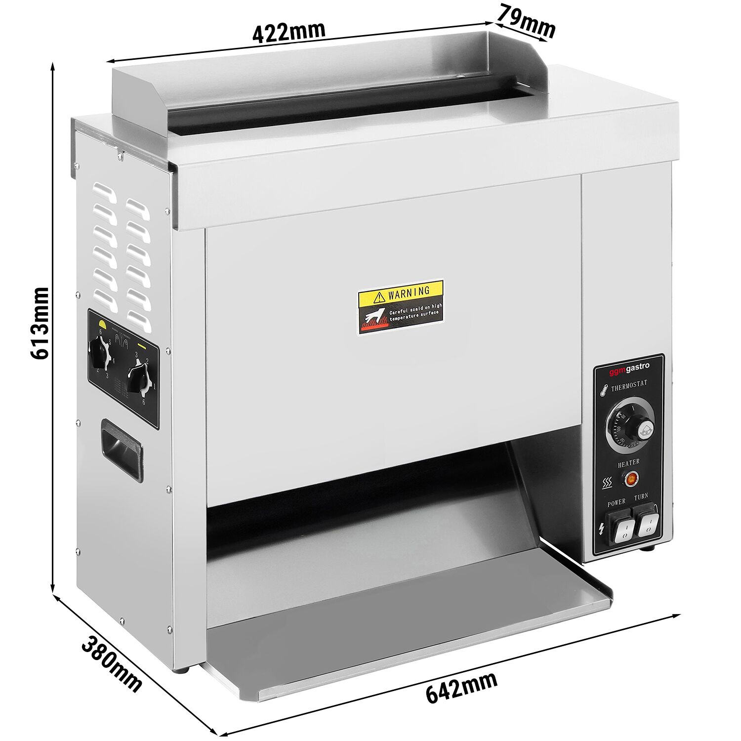 Toaster vertical - Manuel - 2,7 kW - pour pains à burger & hot-dog