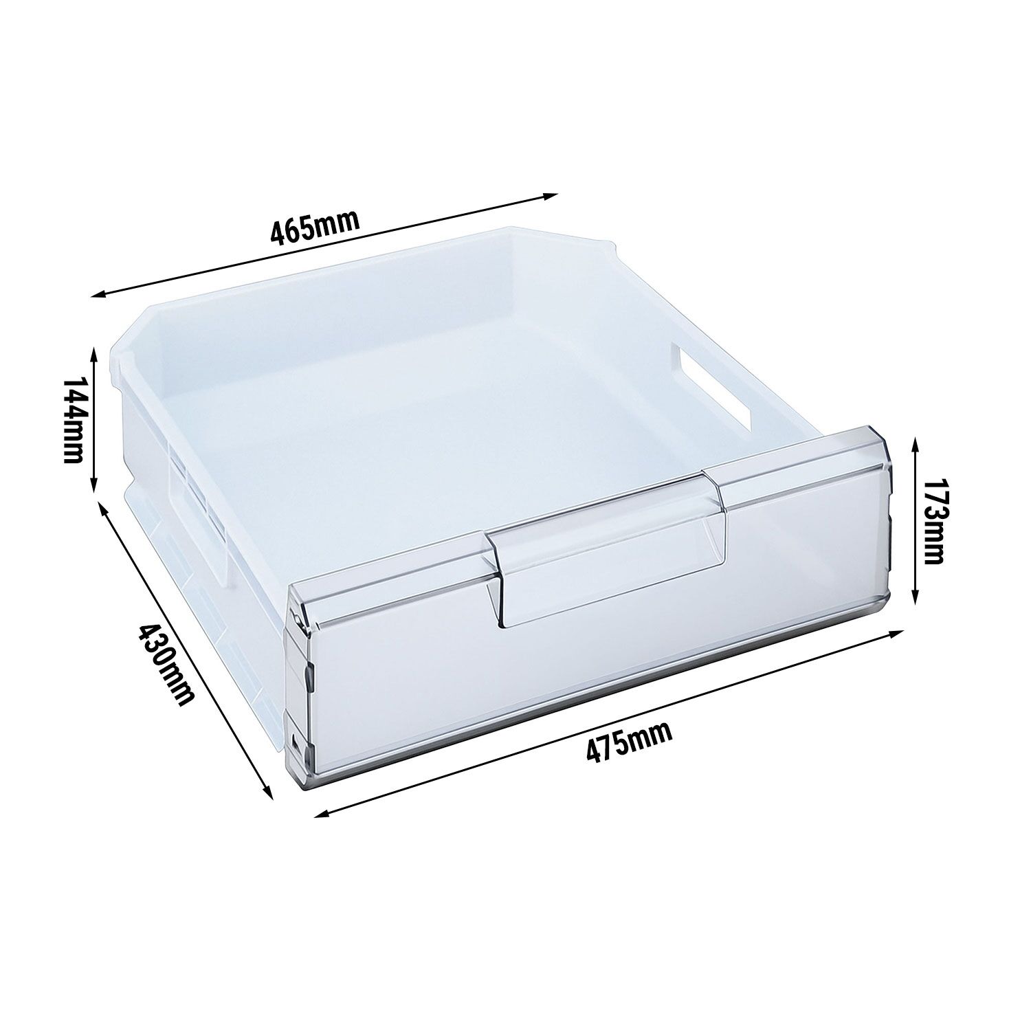 (2 pcs) Tiroir de réfrigérateur - plastique robuste - 475x430x173mm - Haut - pour KSS200HN & TKSS200HN