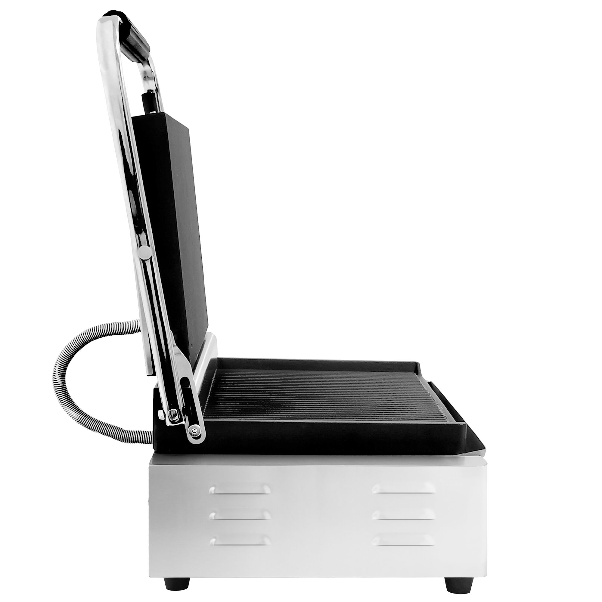 Presse à Panini / Gril de contact - 2kW - Plaques rainurées - Surface de cuisson : 270x255mm