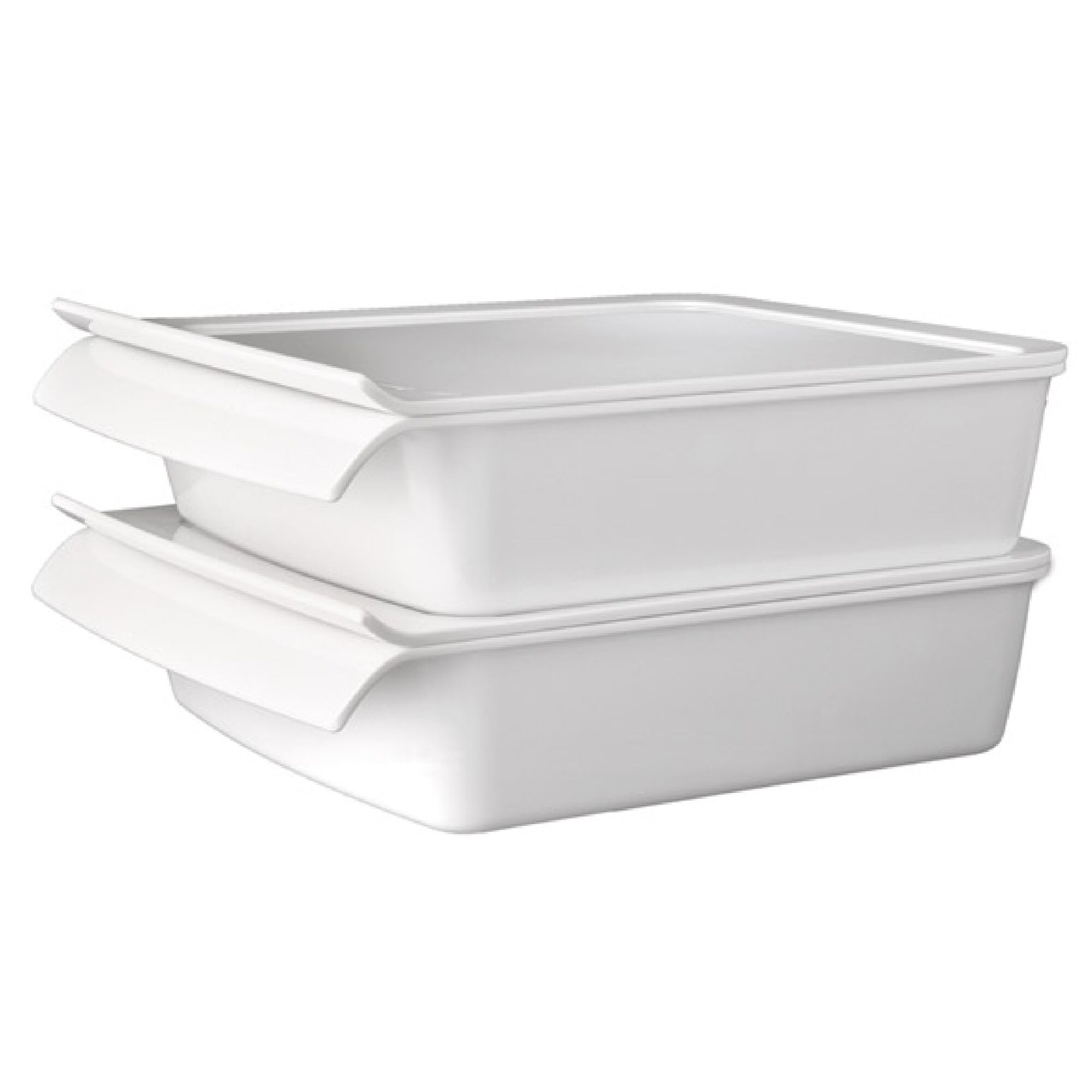 (6 pcs) Bac GN 1/2 - CASCADE - Mélamine - 3,65L - rectangulaire - 325x265mm - Profondeur : 75mm - Blanc