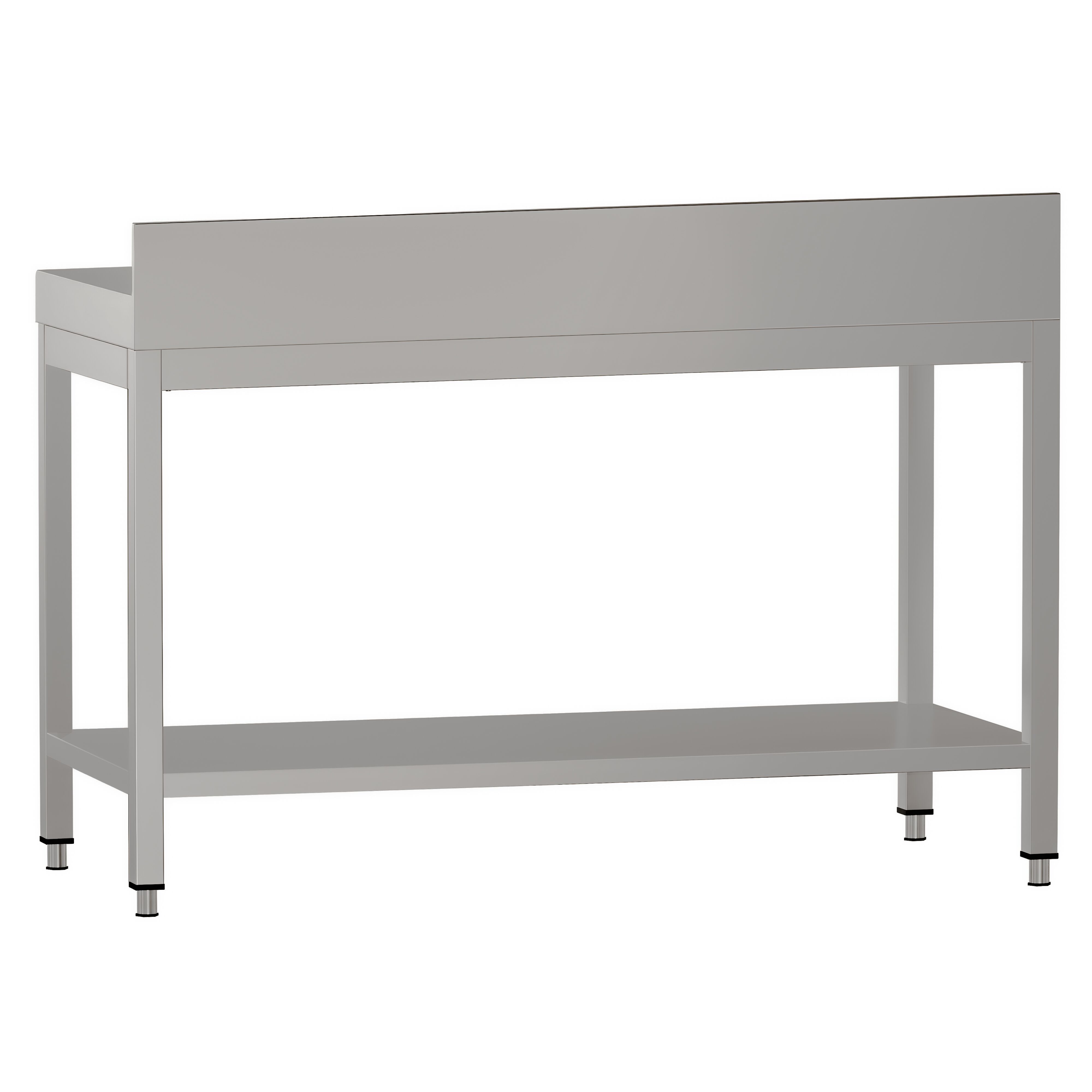 Table de travail en inox ECO – 1200 × 600 mm – avec tablette inférieure & dosseret