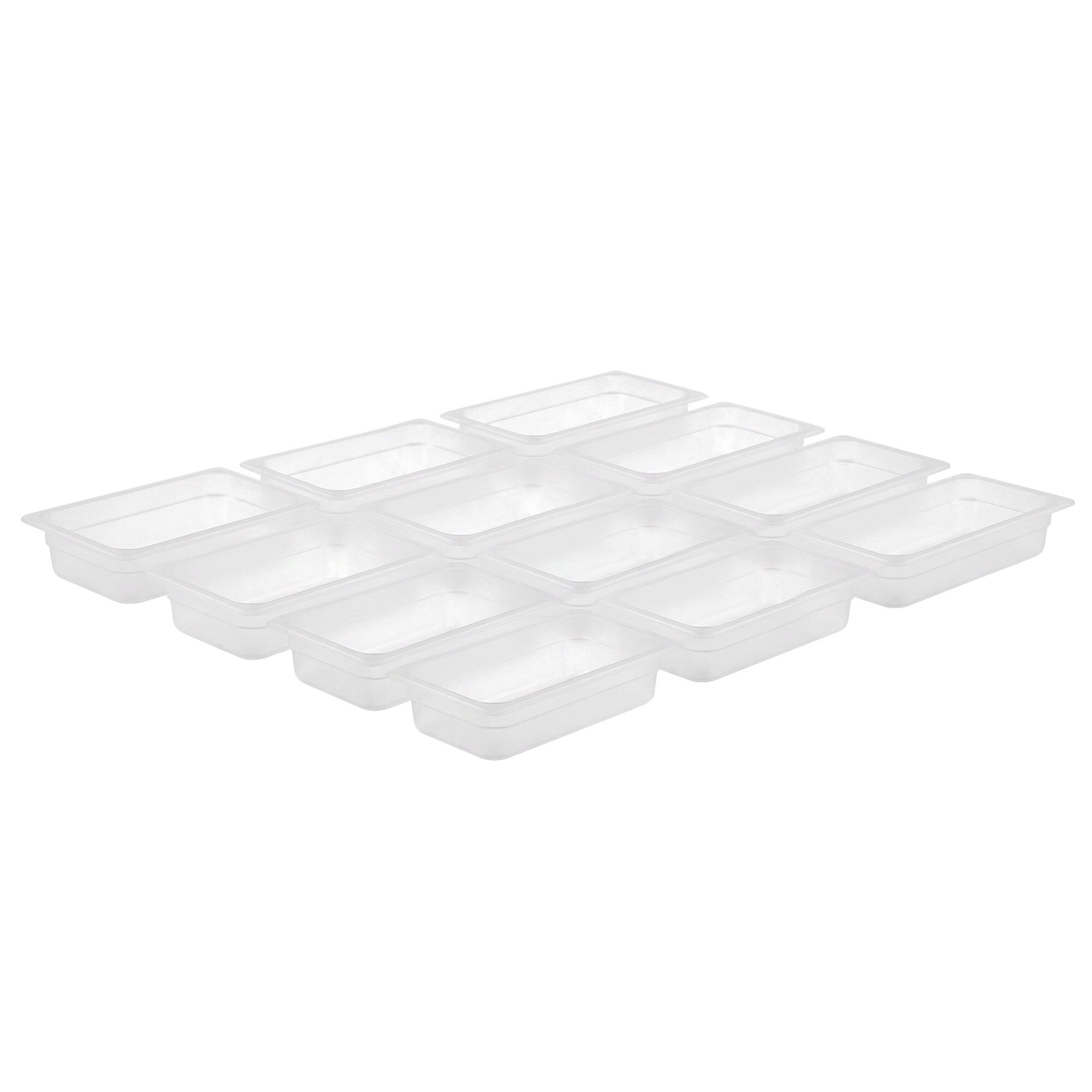 (12 pcs) Polycarbonate Container GN 1/4 - Clear - 1.7L - Depth: 65mm 