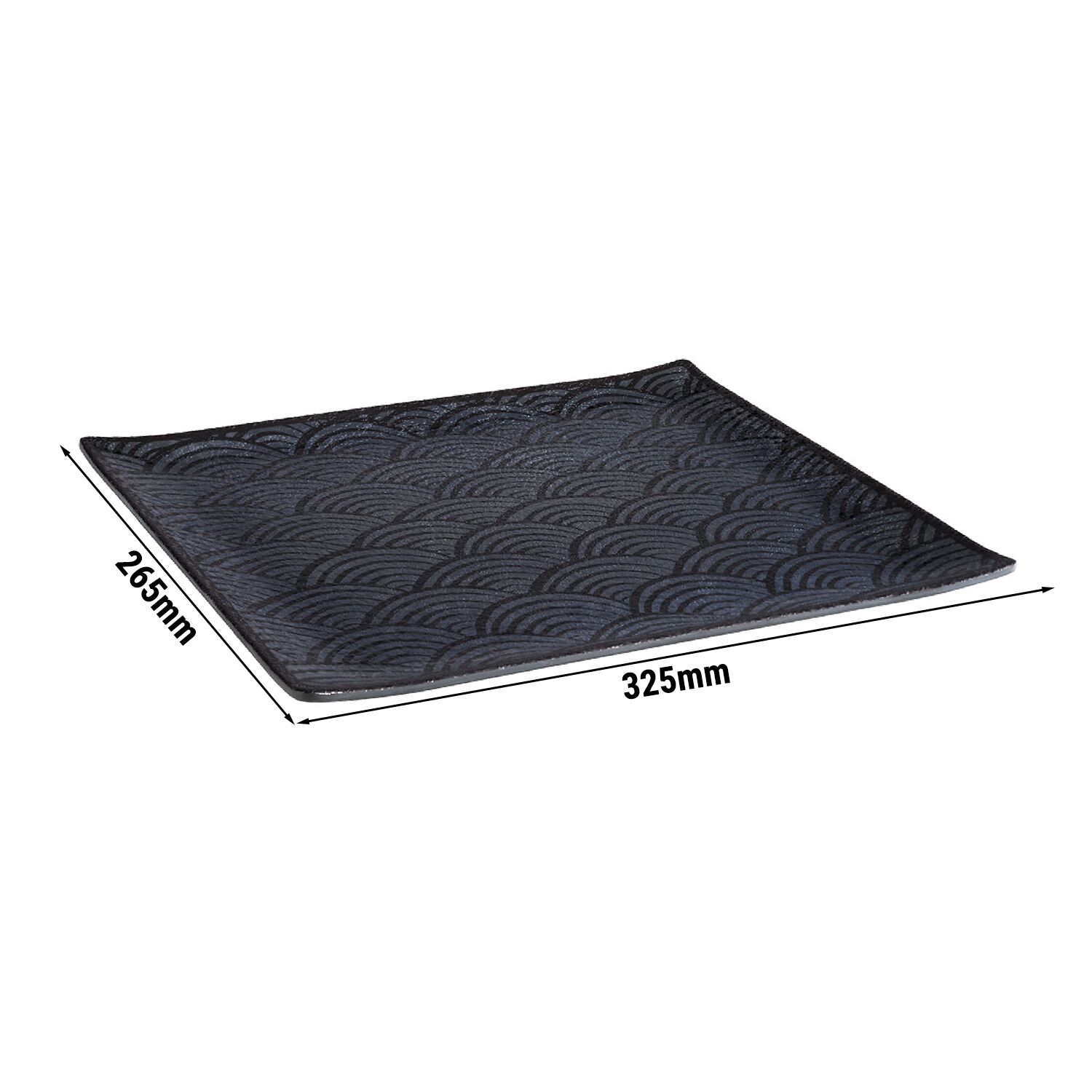 (6 pièces) Plateau GN 1/2 – DARK WAVE – Mélamine – Hauteur : 20 mm – Noir