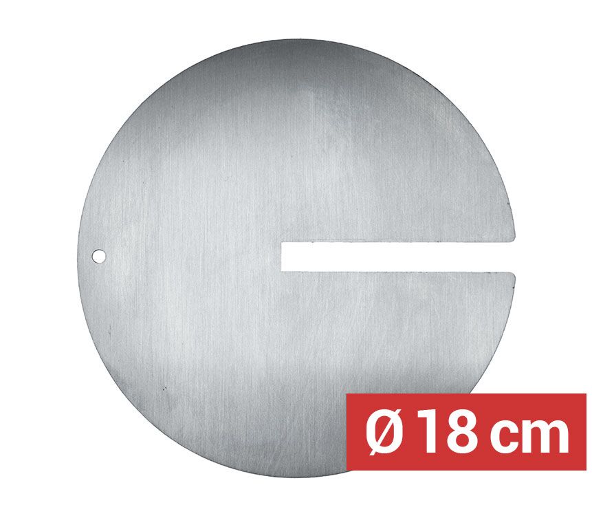 Ploča za meso za ražanj za doner kebab - Ø 180 mm - nehrđajući čelik | sa utorom - za doner kebab roštilje - kompatibilno s ražnjevi 12x12 mm