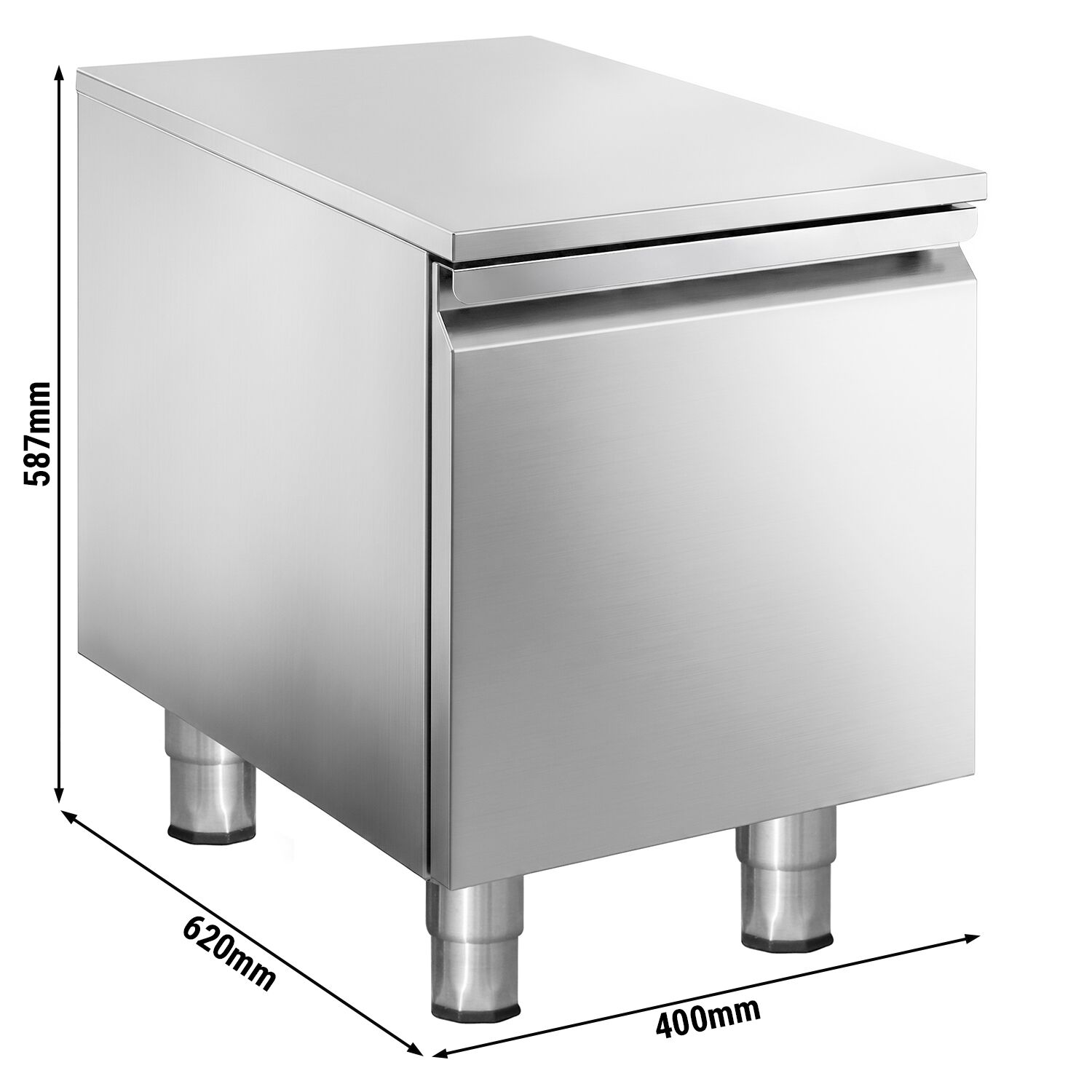 Caisson à tiroirs - Acier inoxydable - Professionnel - GN 1/1 - avec 1 tiroirs - 400x620mm