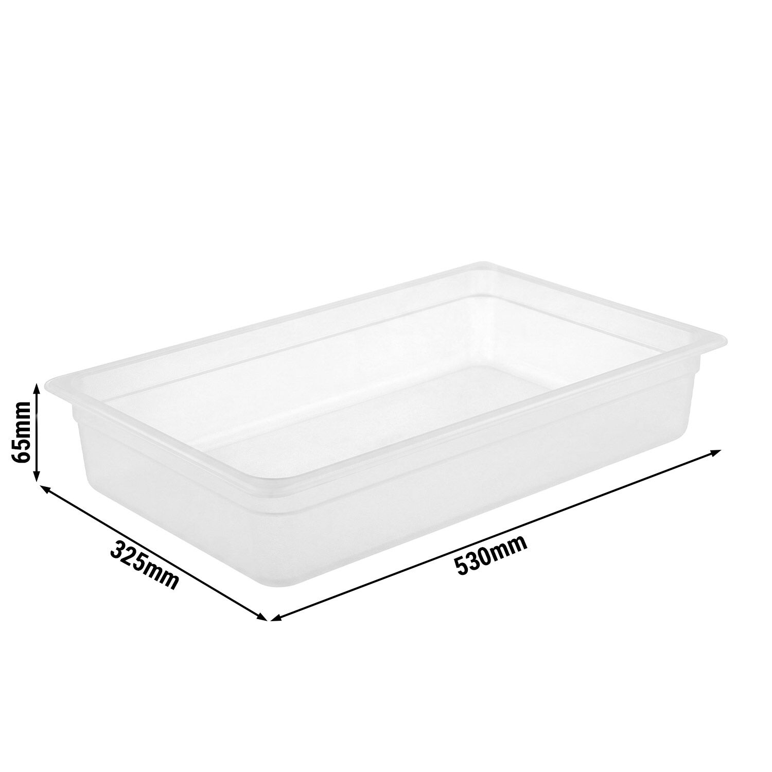 (6 pcs) Polycarbonate Gastronorm Container GN 1/1 - Clear - 8.5L - Depth: 65mm