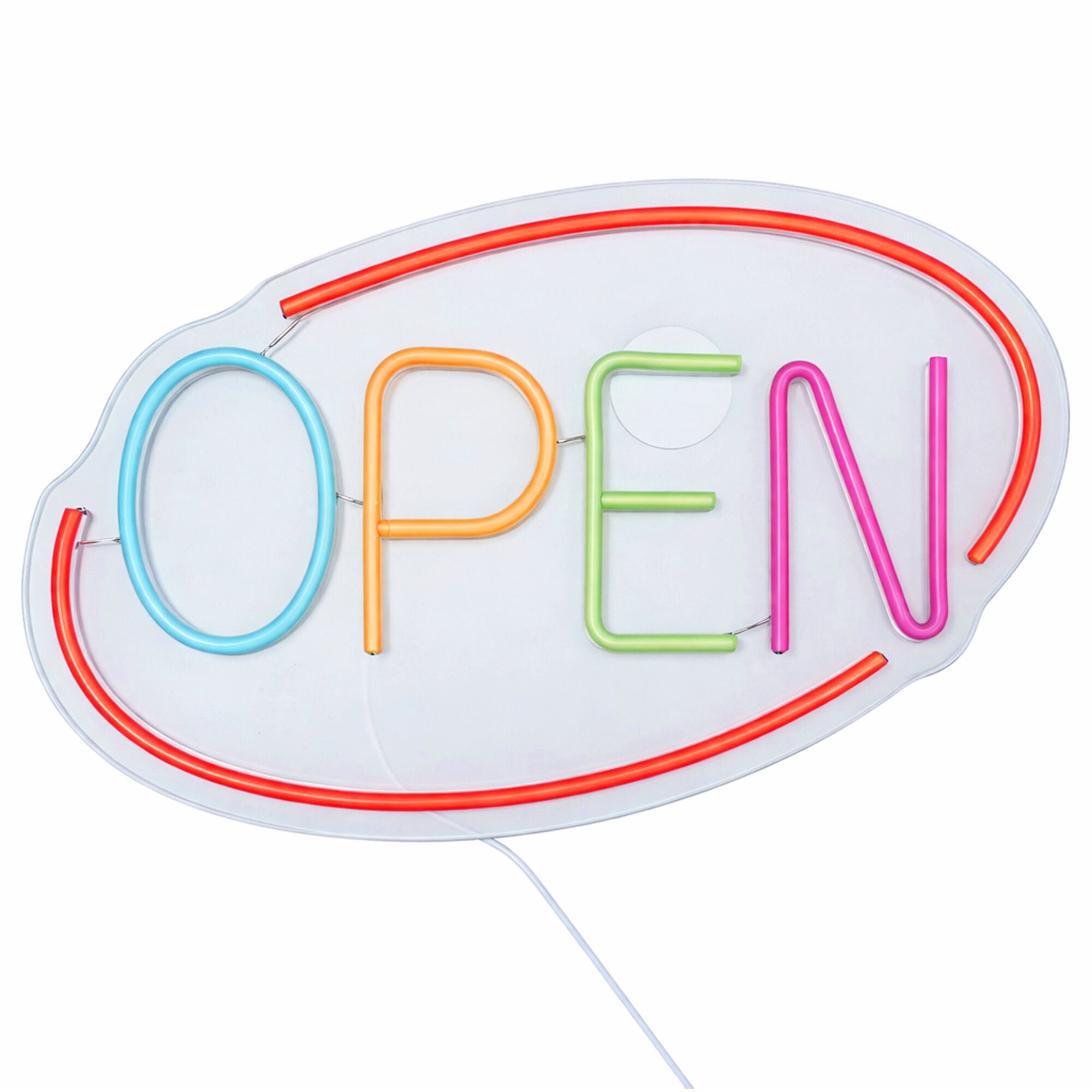 Enseigne lumineuse LED - OPEN - dimmable - Orange - Multicolore