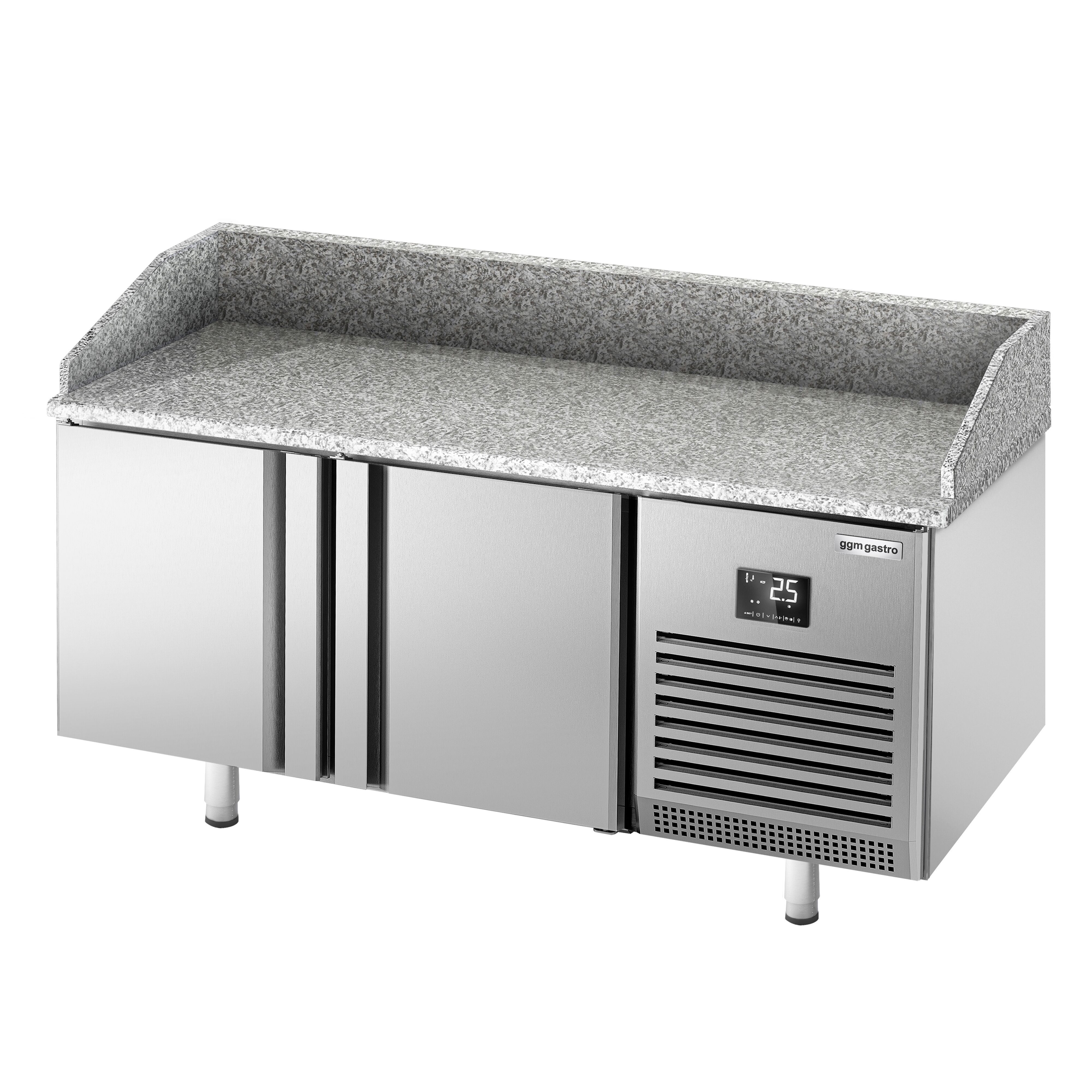 Commercial Pizza Prep Counter - Granite Top PREMIUM PLUS - 1738x800mm - with 2 doors