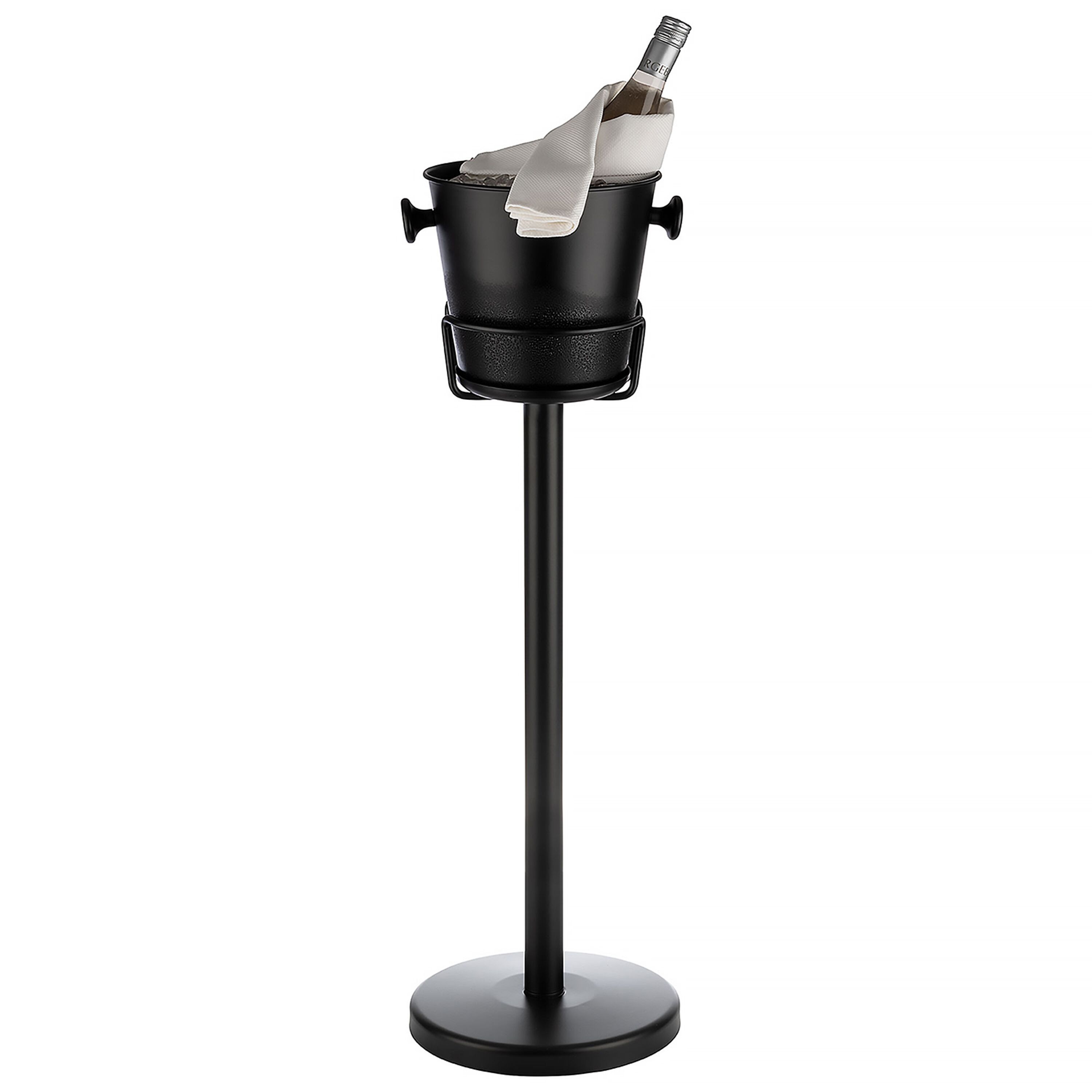 Support pour seau à champagne - Métal (alliage de zinc) - extérieur Ø265mm - Hauteur:715mm - Noir