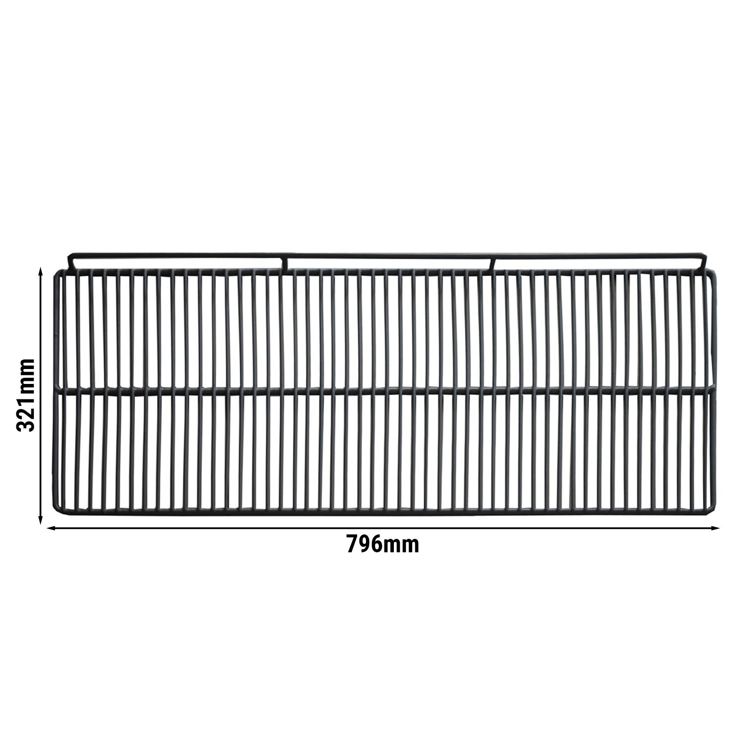 (2 pièces) - Grille de support - 790x320 mm - noir - adaptée aux tables réfrigérées de bar BKTLG220S & BKTG220S