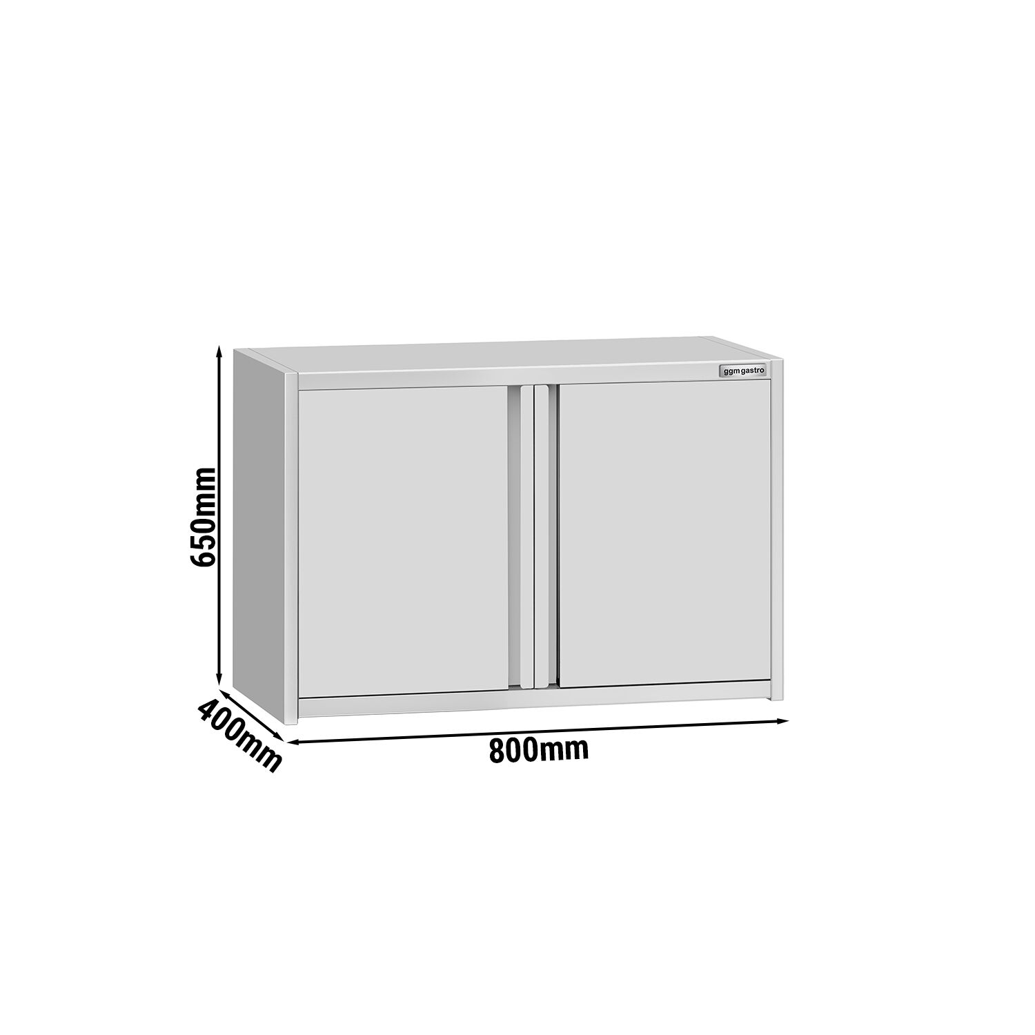 Armoire murale en acier inoxydable ECO - 800x400mm - avec portes battantes - 650mm de haut