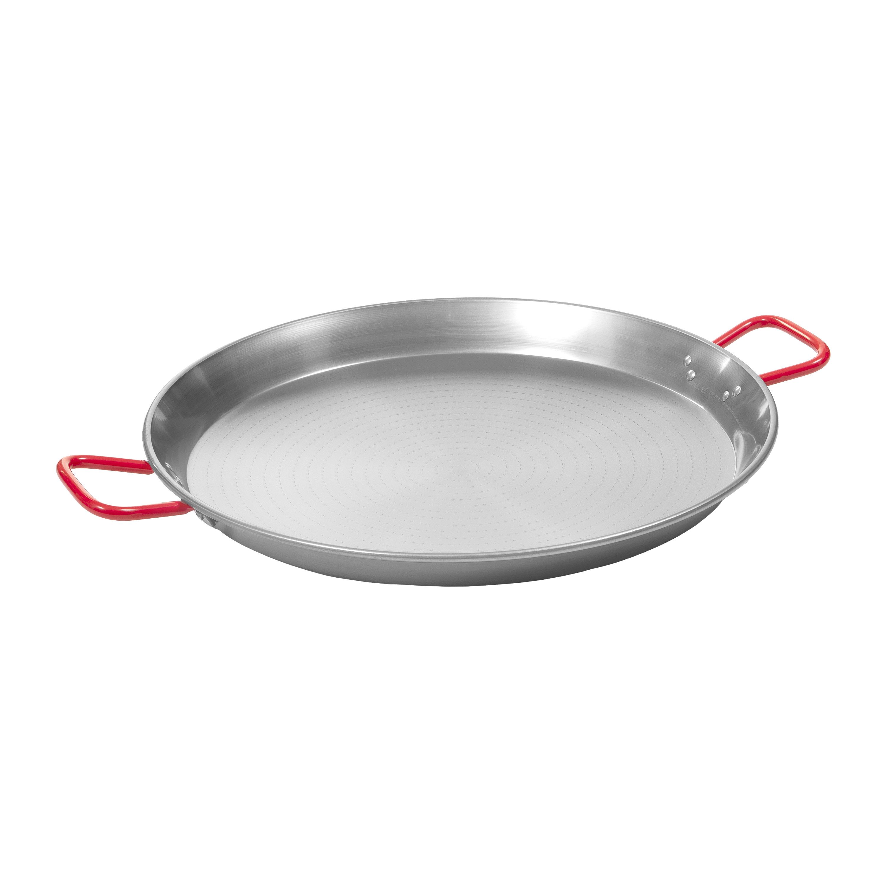 Poêle à paella - Ø 600mm - Acier au carbone - Poignées rouges