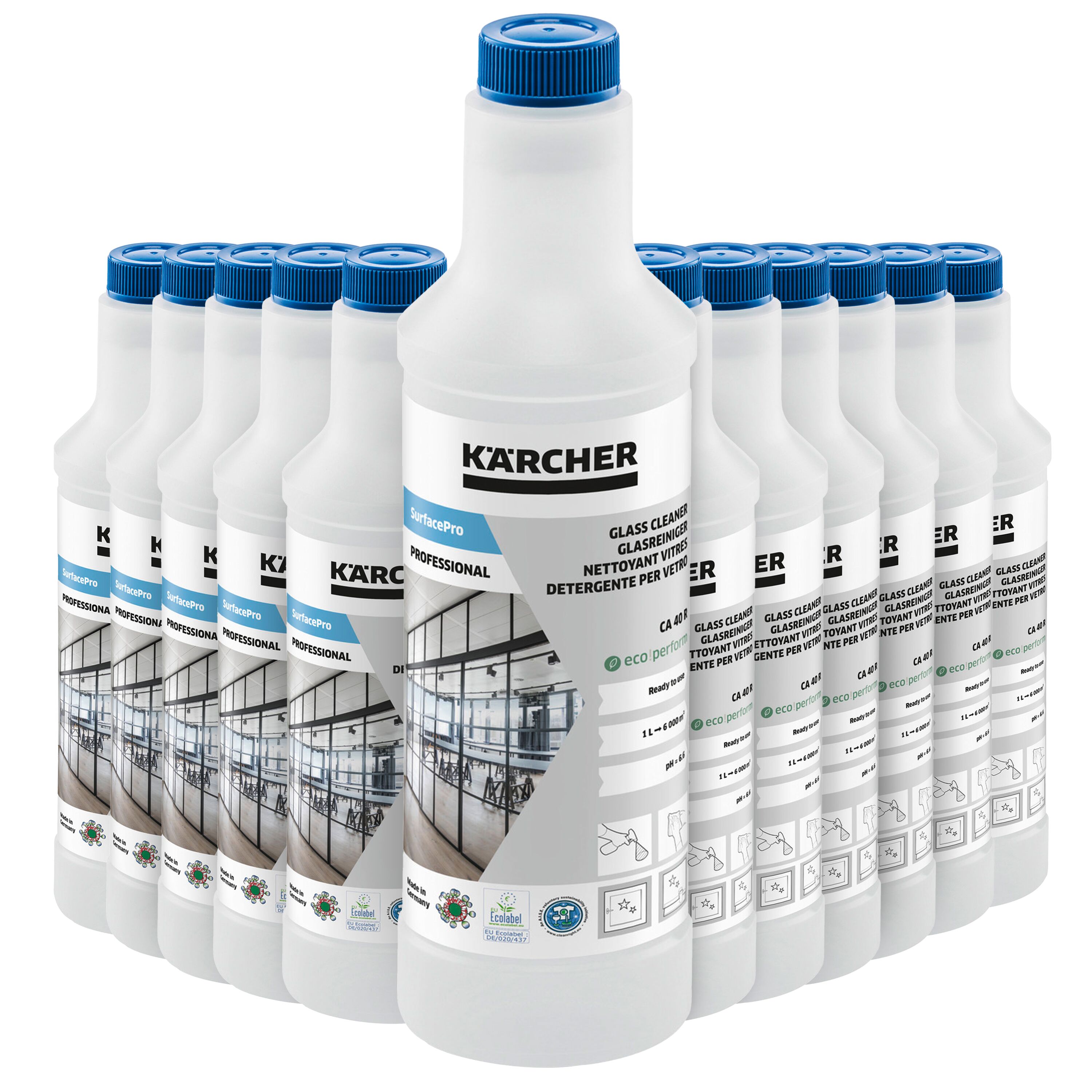 (12 pièces) Kärcher | SurfacePro nettoyant vitres CA 40 R eco!perform - 500ml