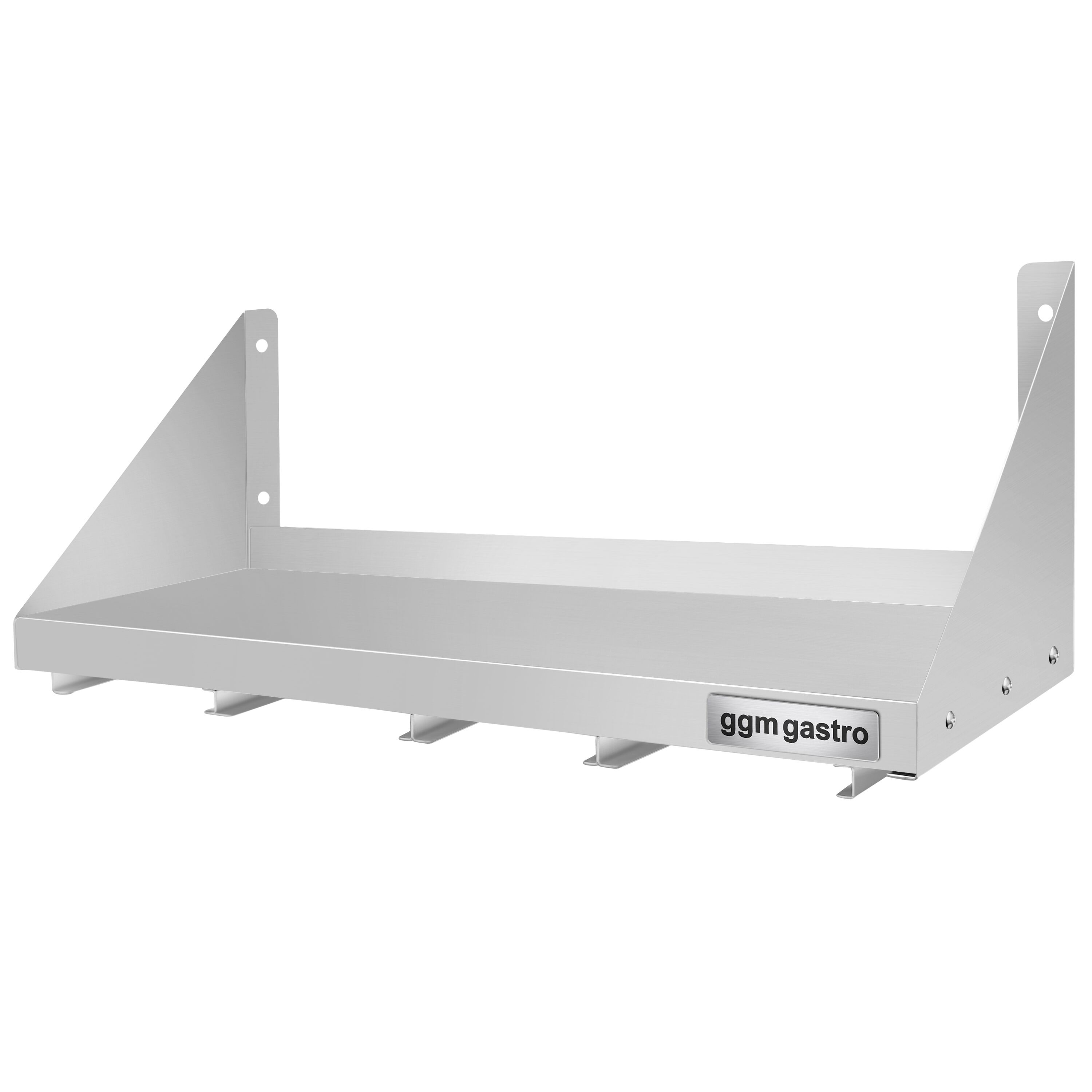 Étagère murale en inox pour Bacs GN 4x GN 1/6 - 800x300mm - 1 niveaux - incl. glissières pour bacs GN