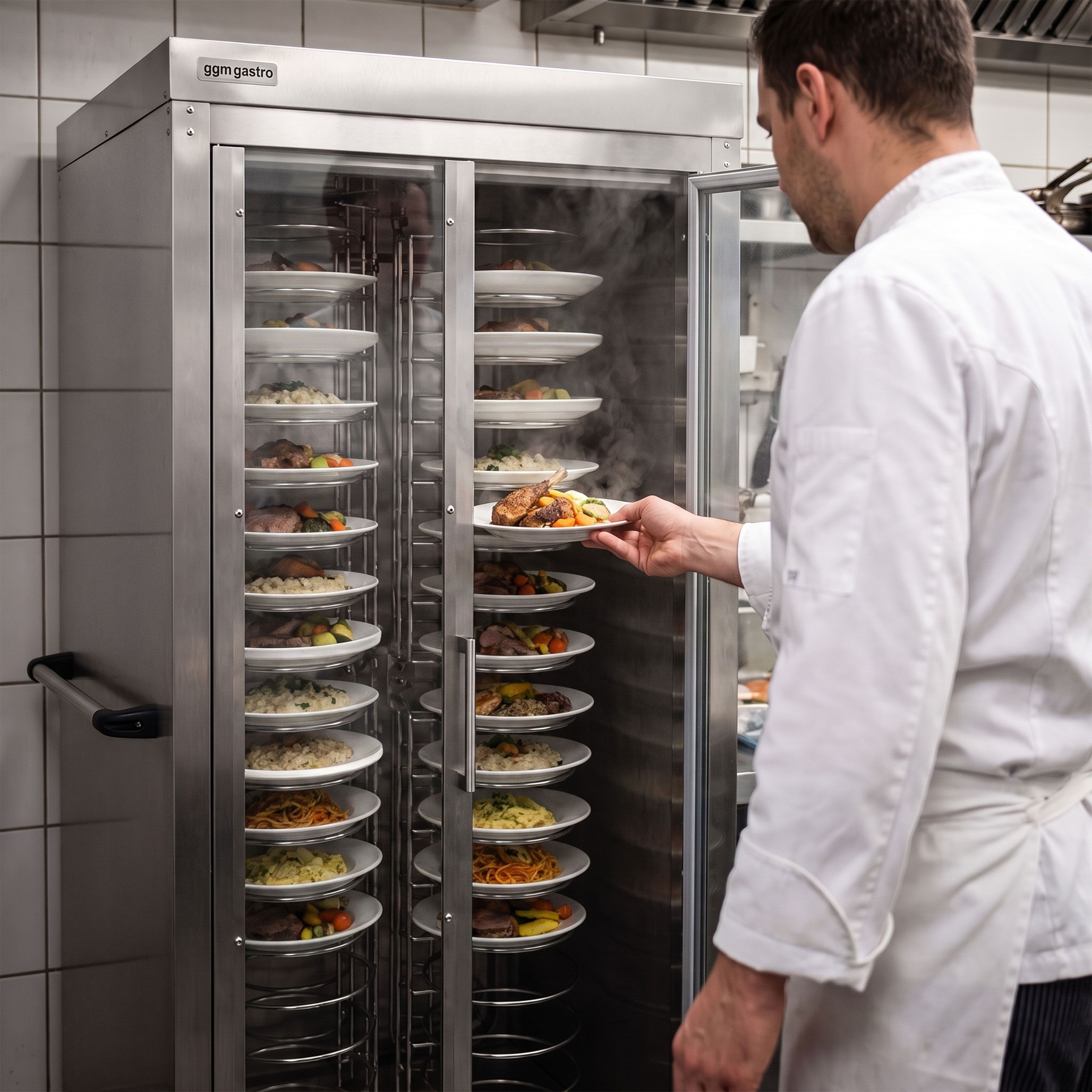 Lautasvaunu – lämmittämätön – 88 lautaselle – 2 lasiovea