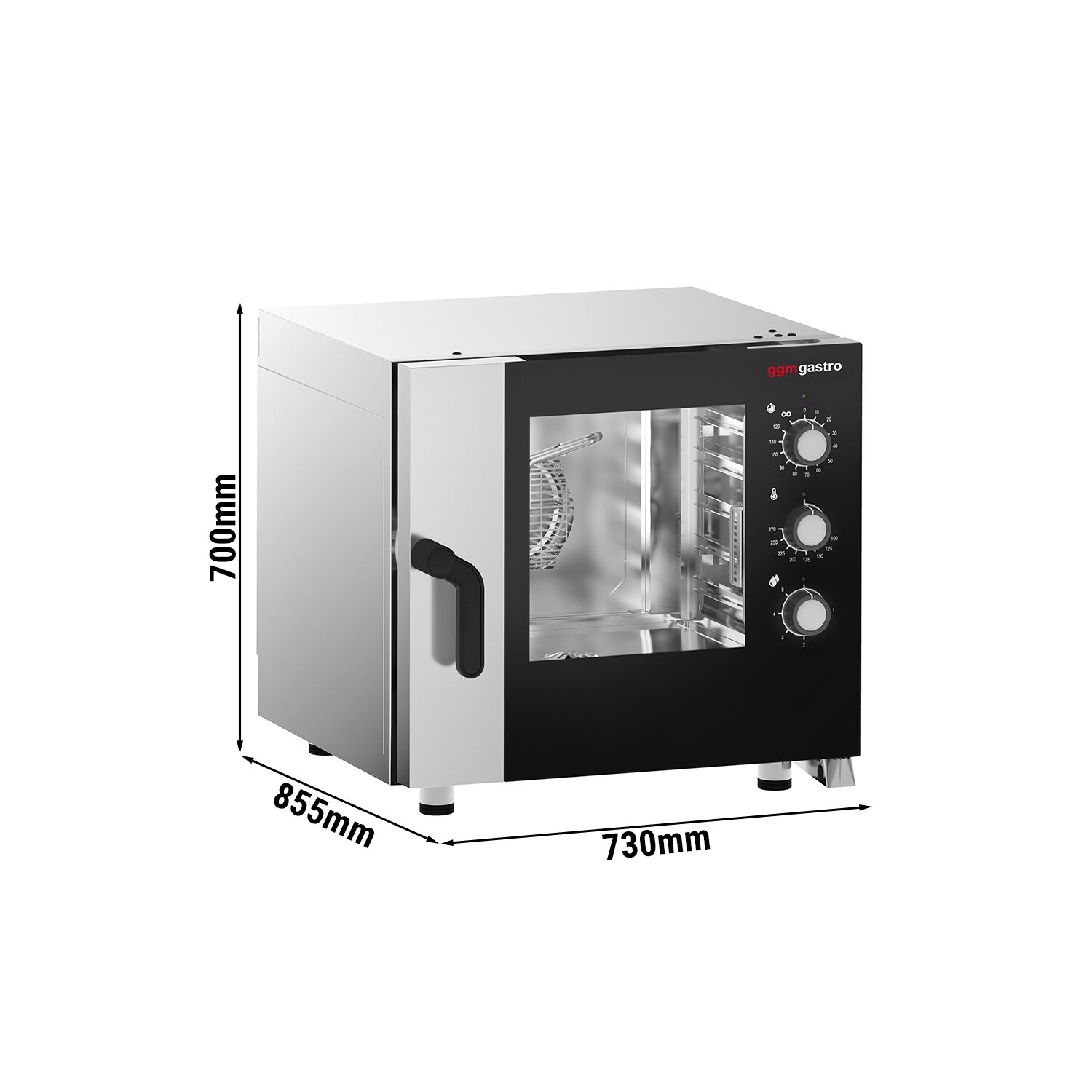Electric Commercial Combi Oven - Manual Controls - 5x GN 1/1 - incl. Manual washing system
