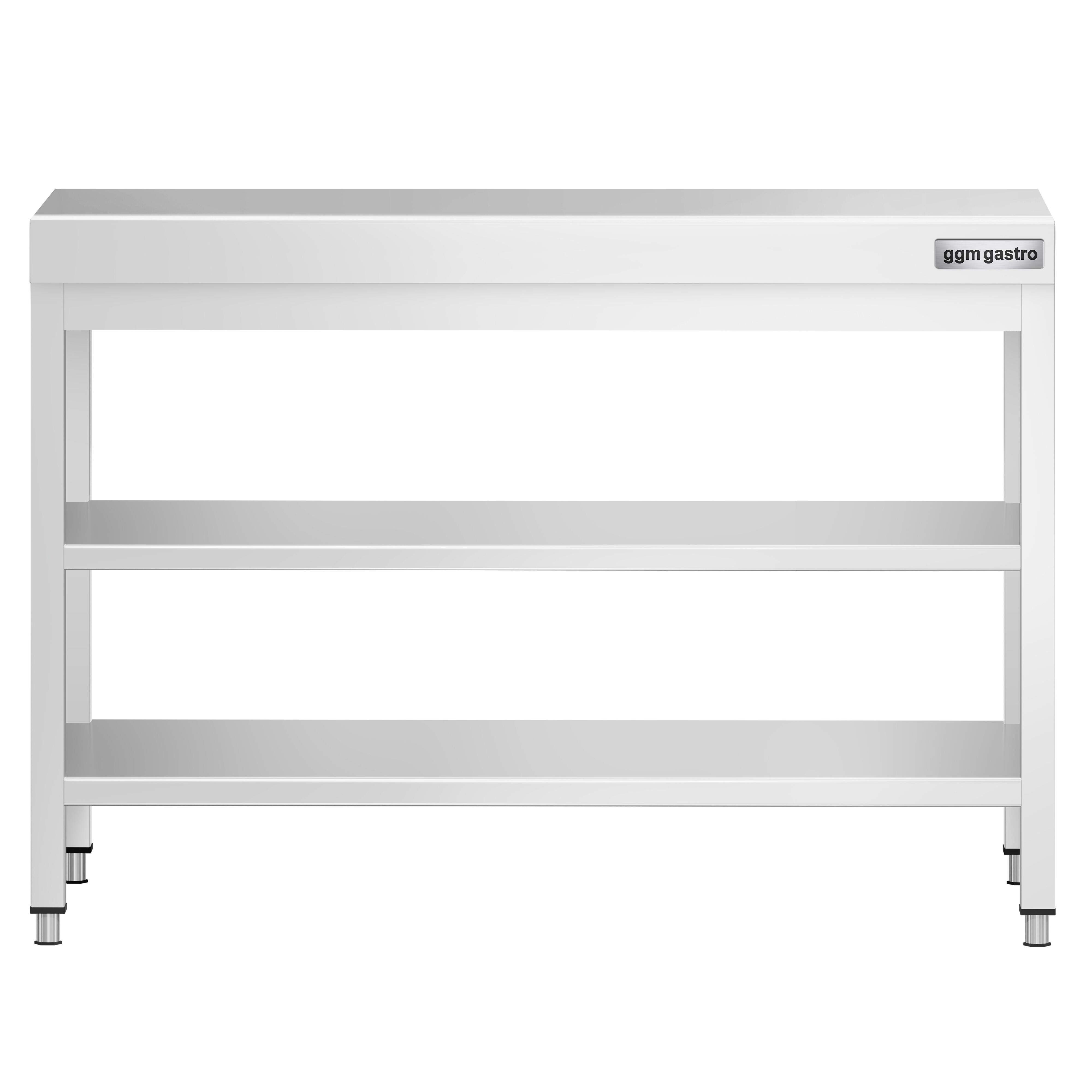 Table de travail inox PREMIUM - 1000 x 600 mm - avec tablette inférieure & Tablette intermédiaire