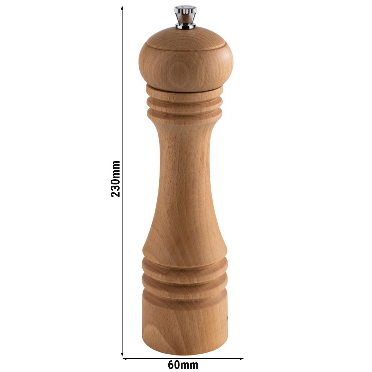 (6 pièces) Moulin à poivre – ETERNAL – Bois – Hauteur : 230 mm – Beige