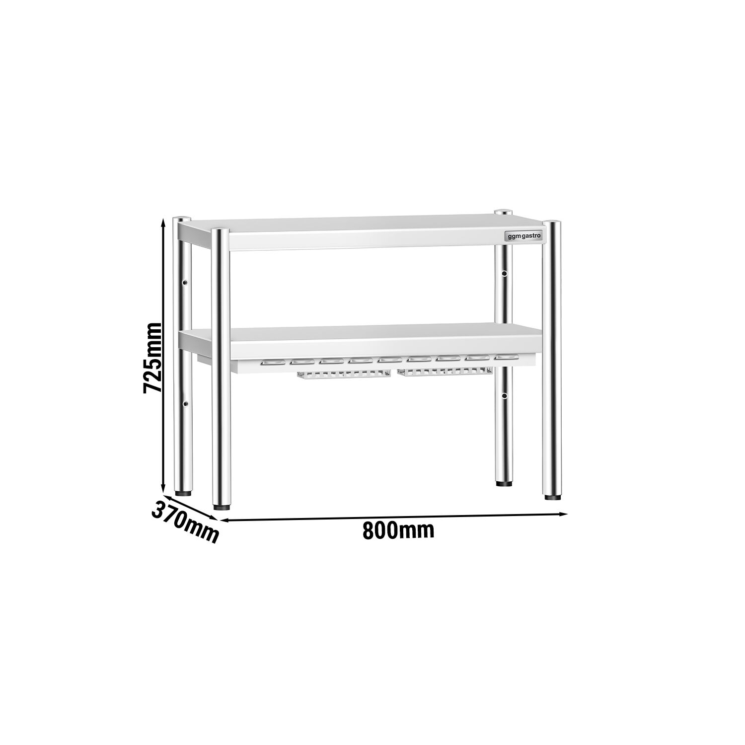Pont chauffant PREMIUM infrarouge - 800x370mm - 700W - 2 étages chauffants - réglable en hauteur