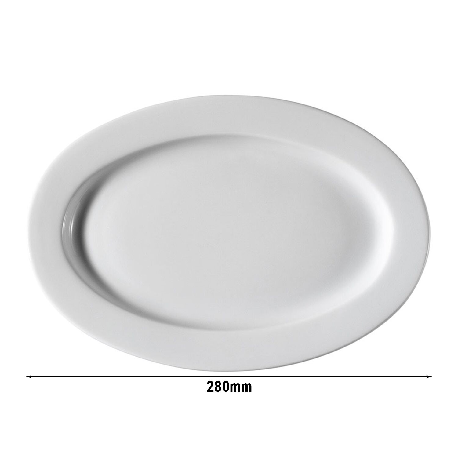 (12 pièces) PERA Blanc - Assiette / Assiette à Döner - Ovale - Longueur : 280 mm - Blanc