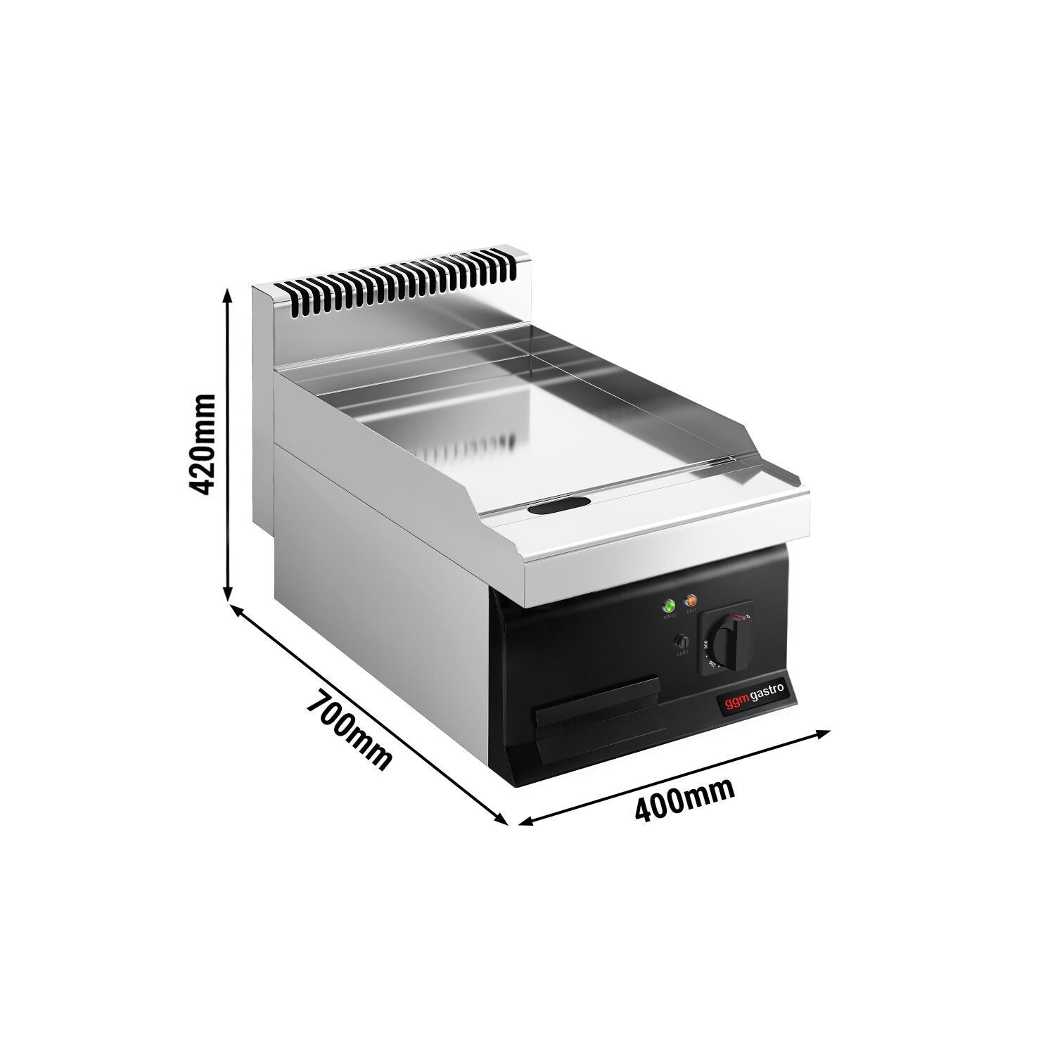 Plaque de cuisson électrique avec revêtement en chrome dur - 4,5 kW - lisse