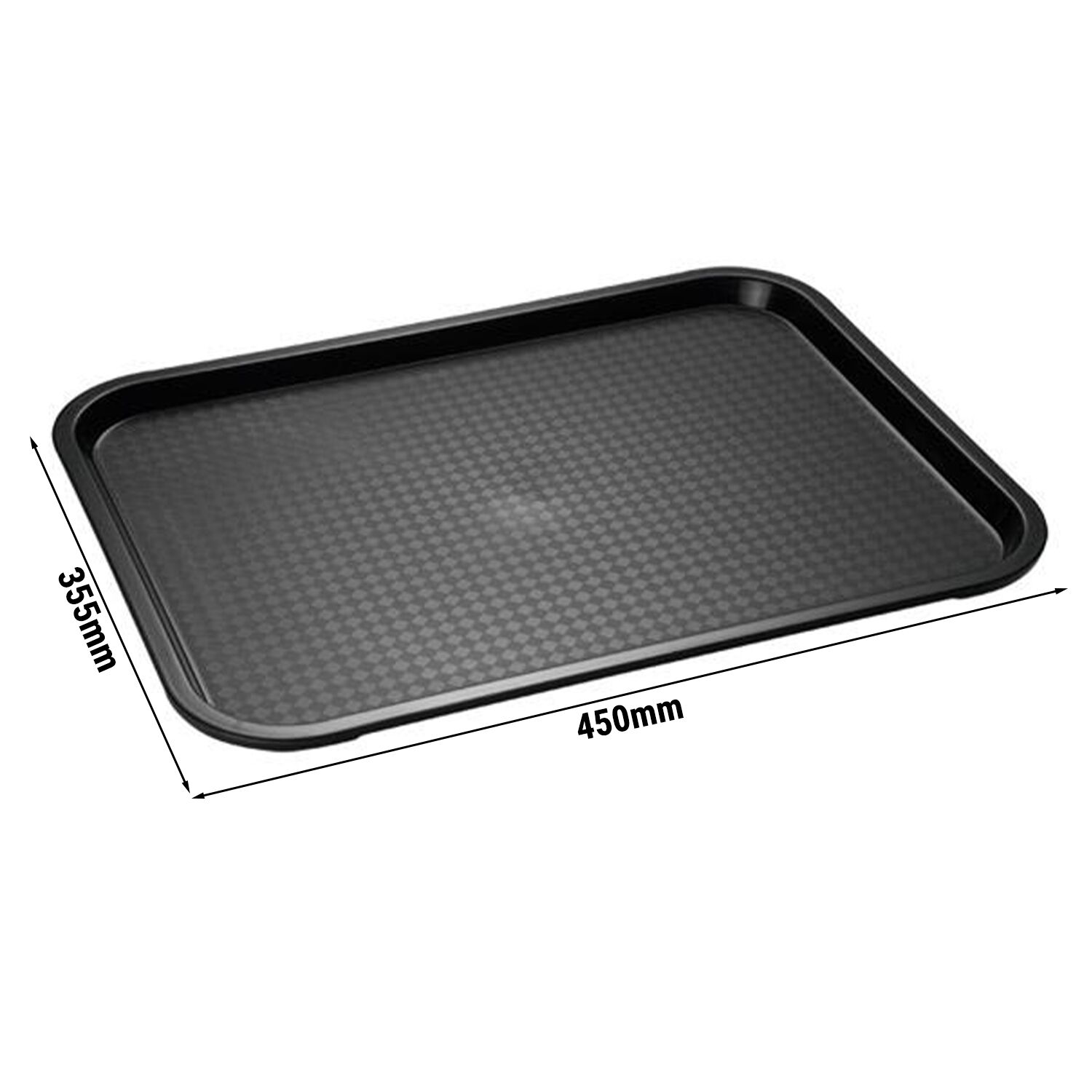 (6 pièces) Plateau FAST FOOD – polypropylène – 450×355 mm – Noir