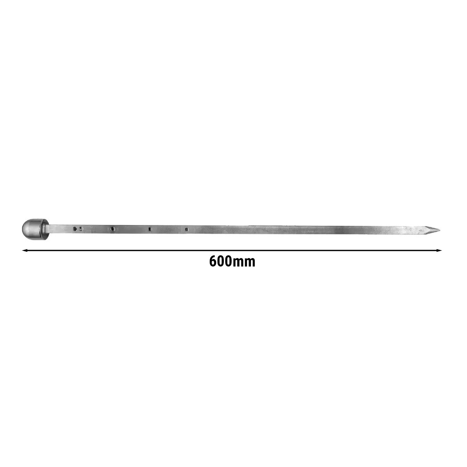 Brochette à kebab - 12x12x724mm - Inox - pour DUI8R - max. longueur de broche 600mm