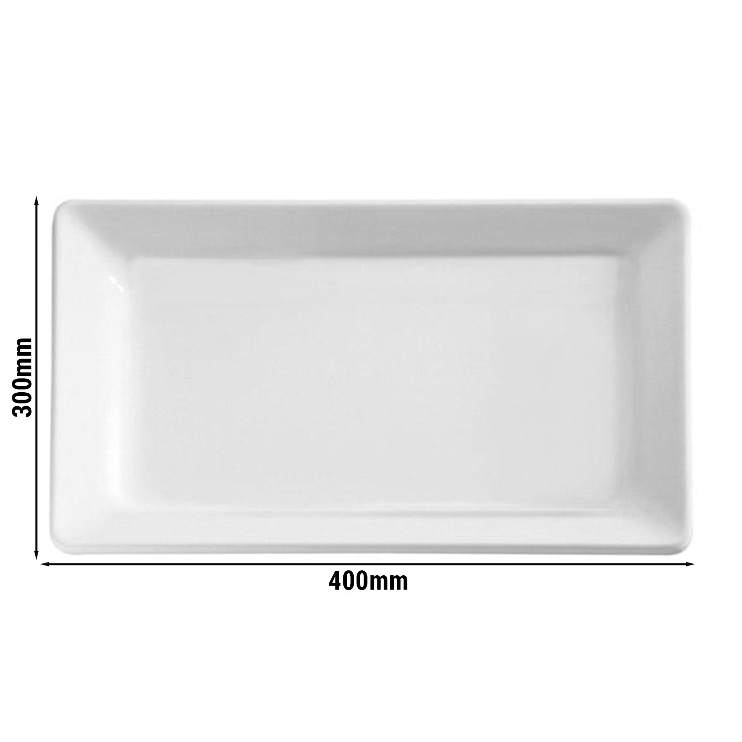 Servírovací podnos - PURE - Melamin - 400x300 mm - Výška: 30 mm - bílý - stohovatelný